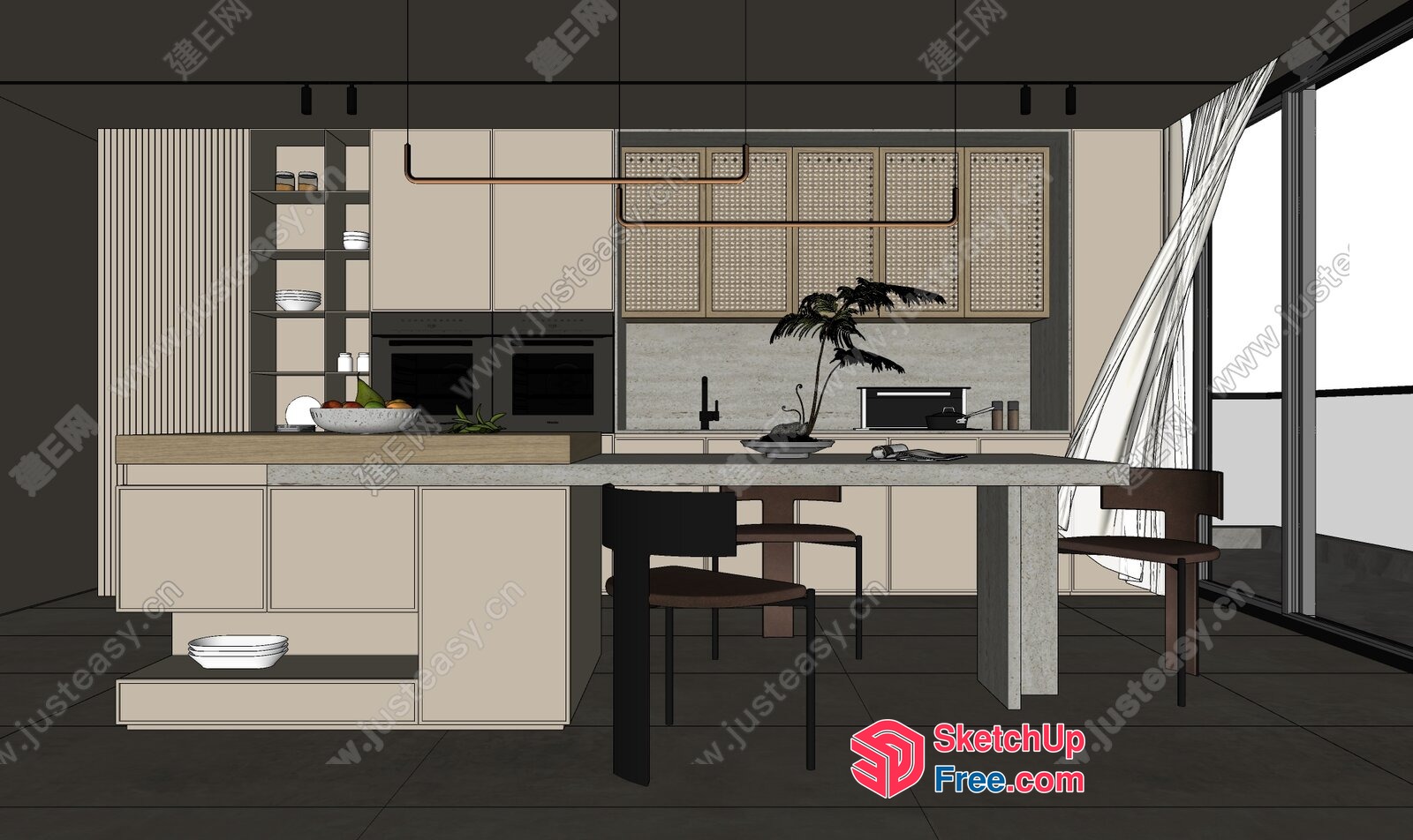 Modern Kitchen Design With Sleek And Functional Layout 3D SketchUp File