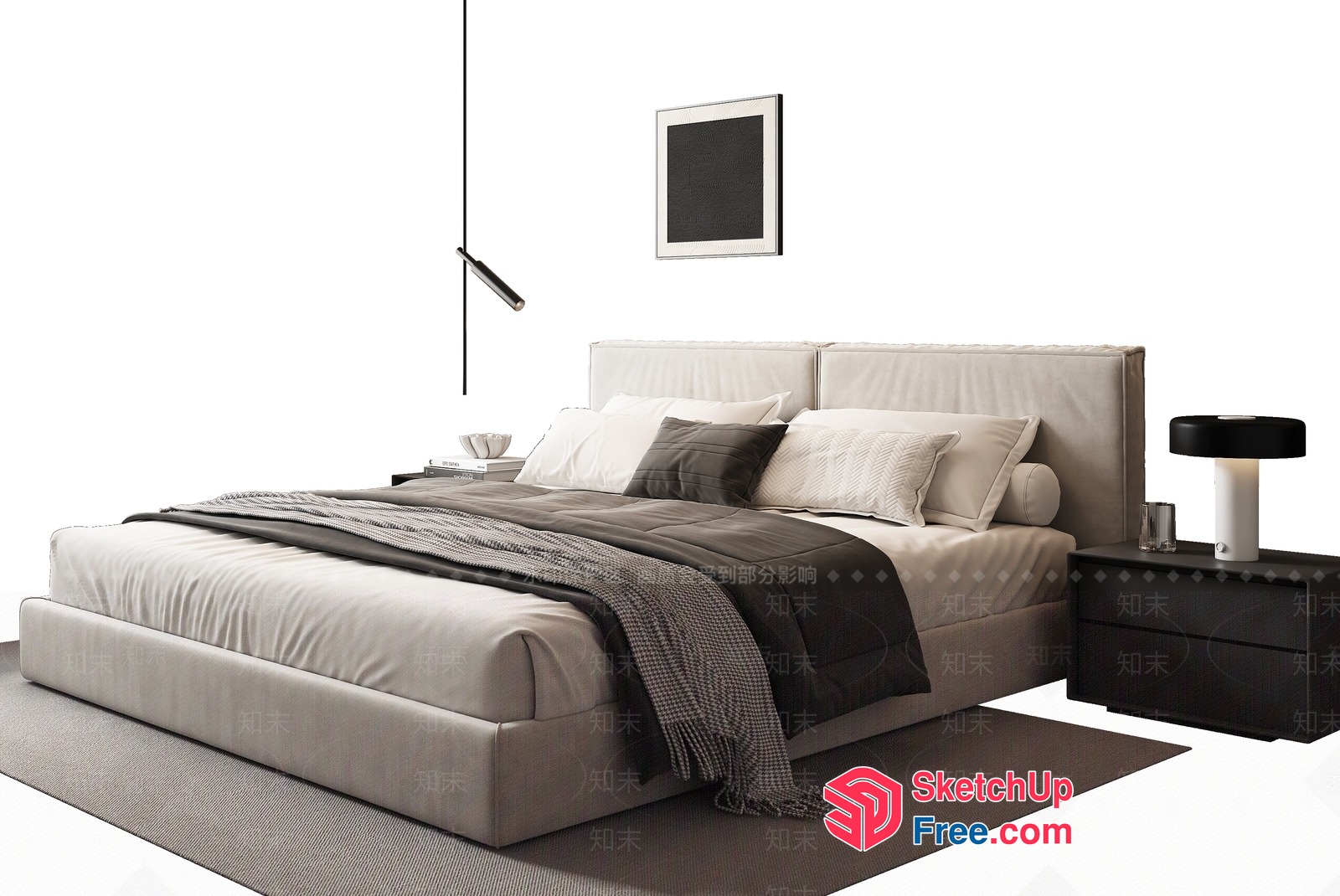 Minimalist Scandinavian Style Bedroom Furniture 3D SketchUp File