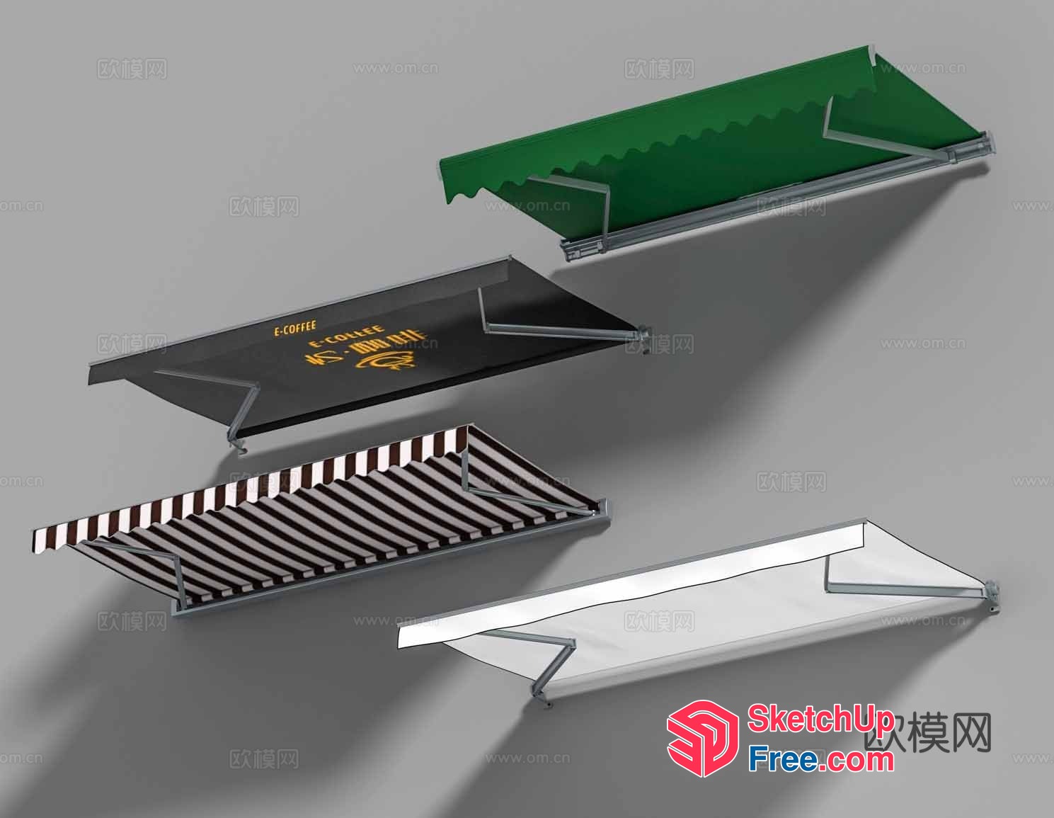 A Collection Of Three Wall-Mounted Shelves 3D SketchUp File