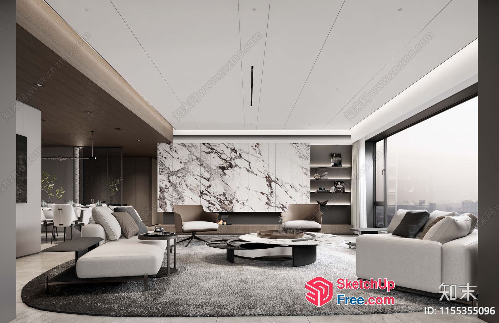 Modern Minimalist Living Room With Sleek Furniture 3D SketchUp File