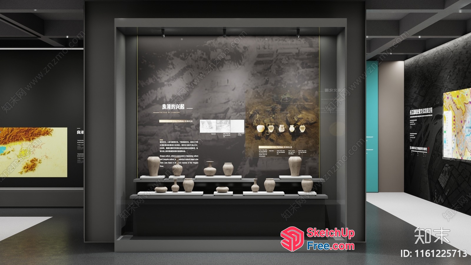 Museum Interior With Artistic Display 3D SketchUp File