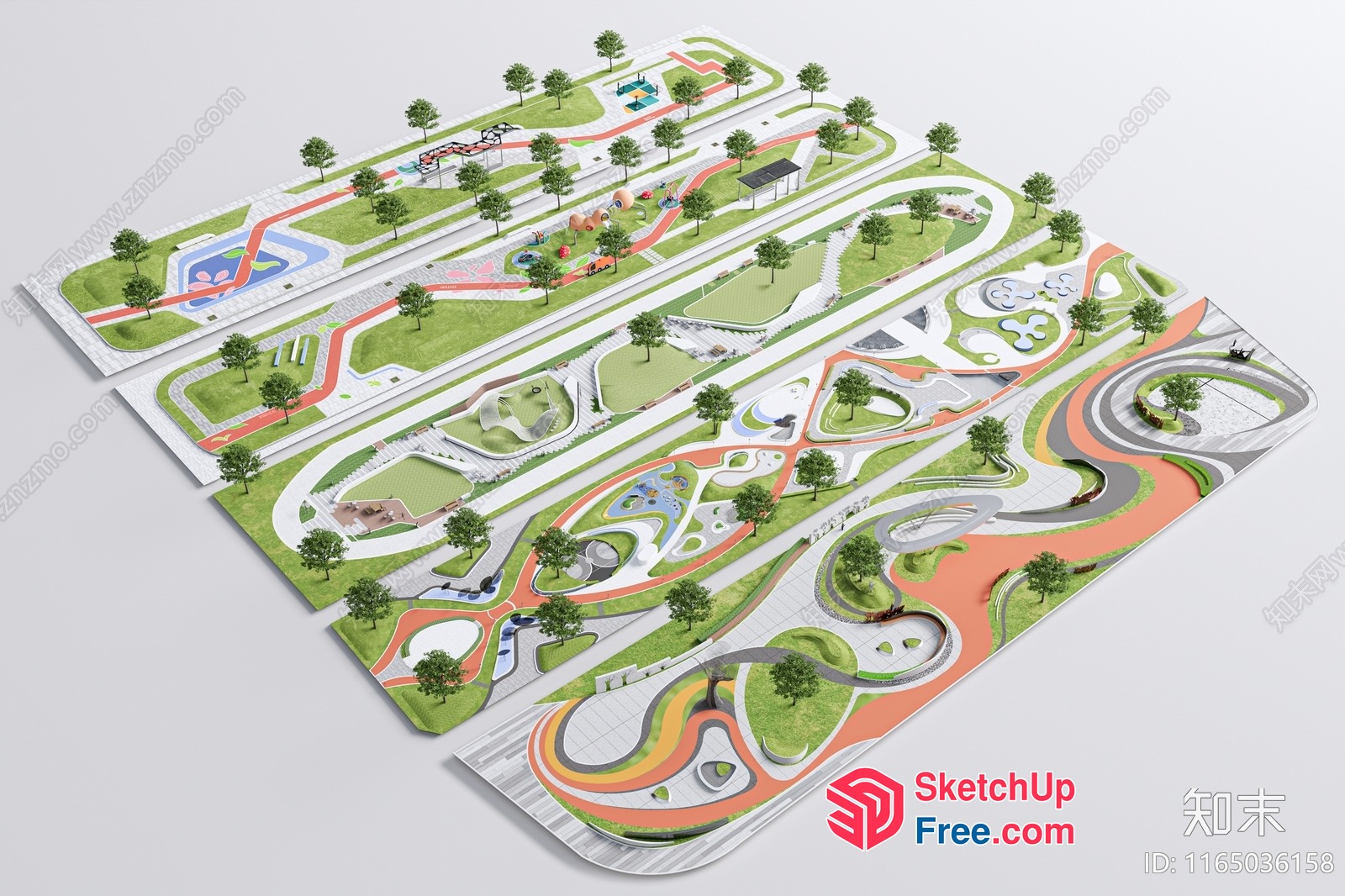 3D Park Rendering 3D SketchUp File