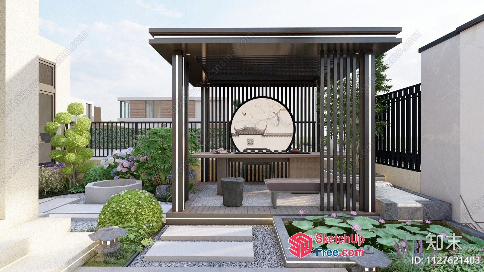 Serene Japanese-Inspired Garden Oasis 3D SketchUp File