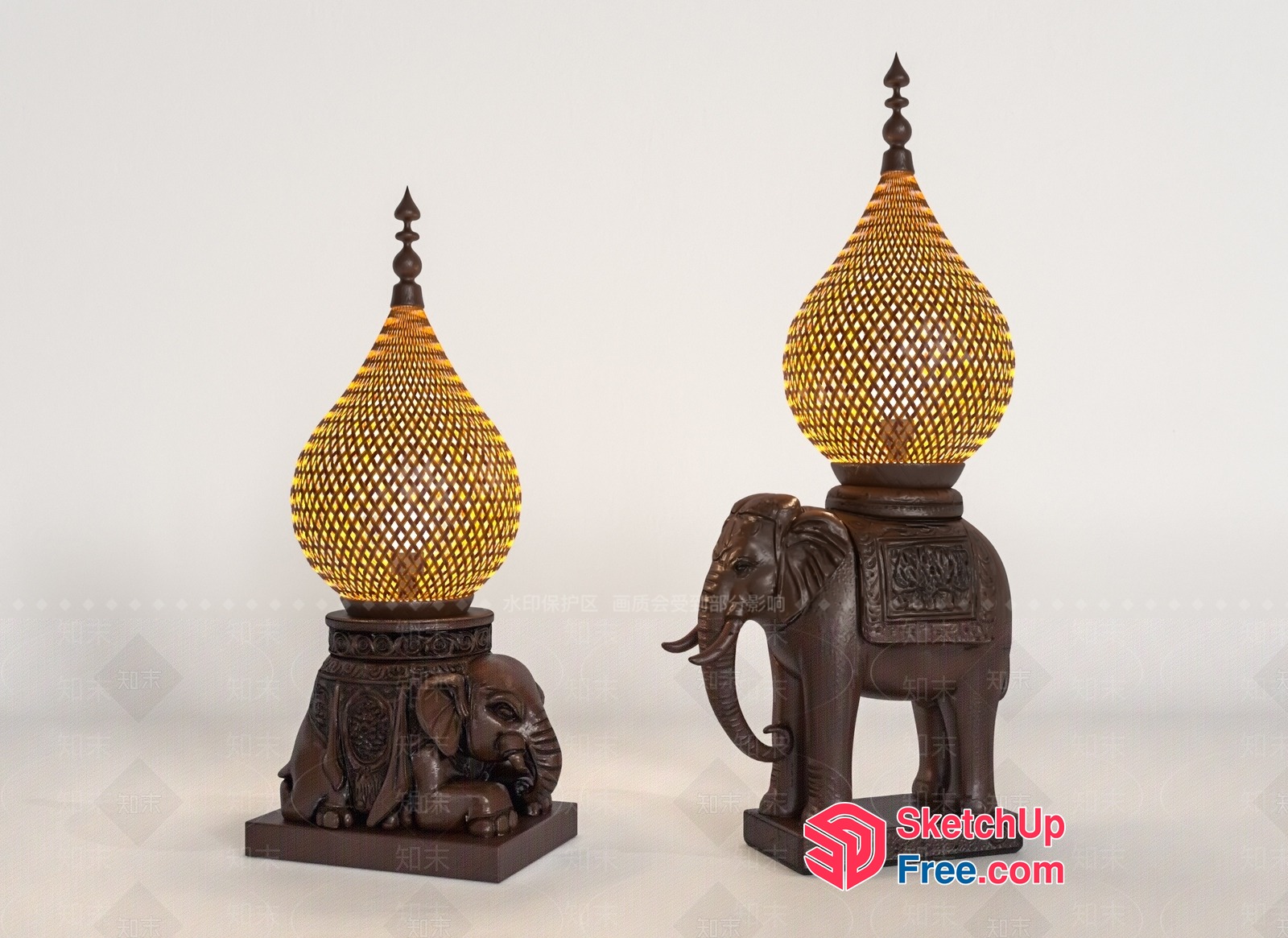 Exquisite Asian-Inspired Elephant Decorations 3D SketchUp File