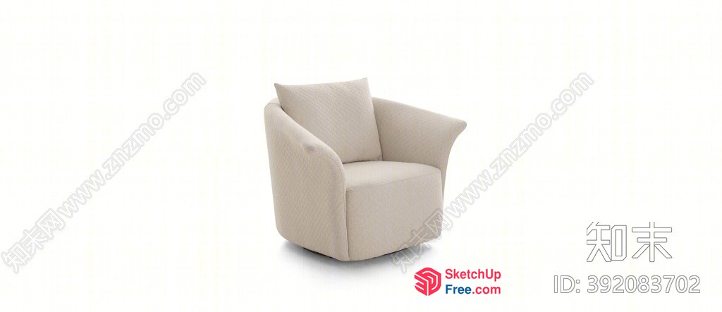 Modern Creamy Style Armchair 3D SketchUp File
