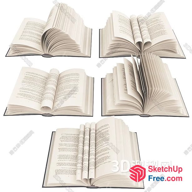Open Books Interior Decor 3D SketchUp File