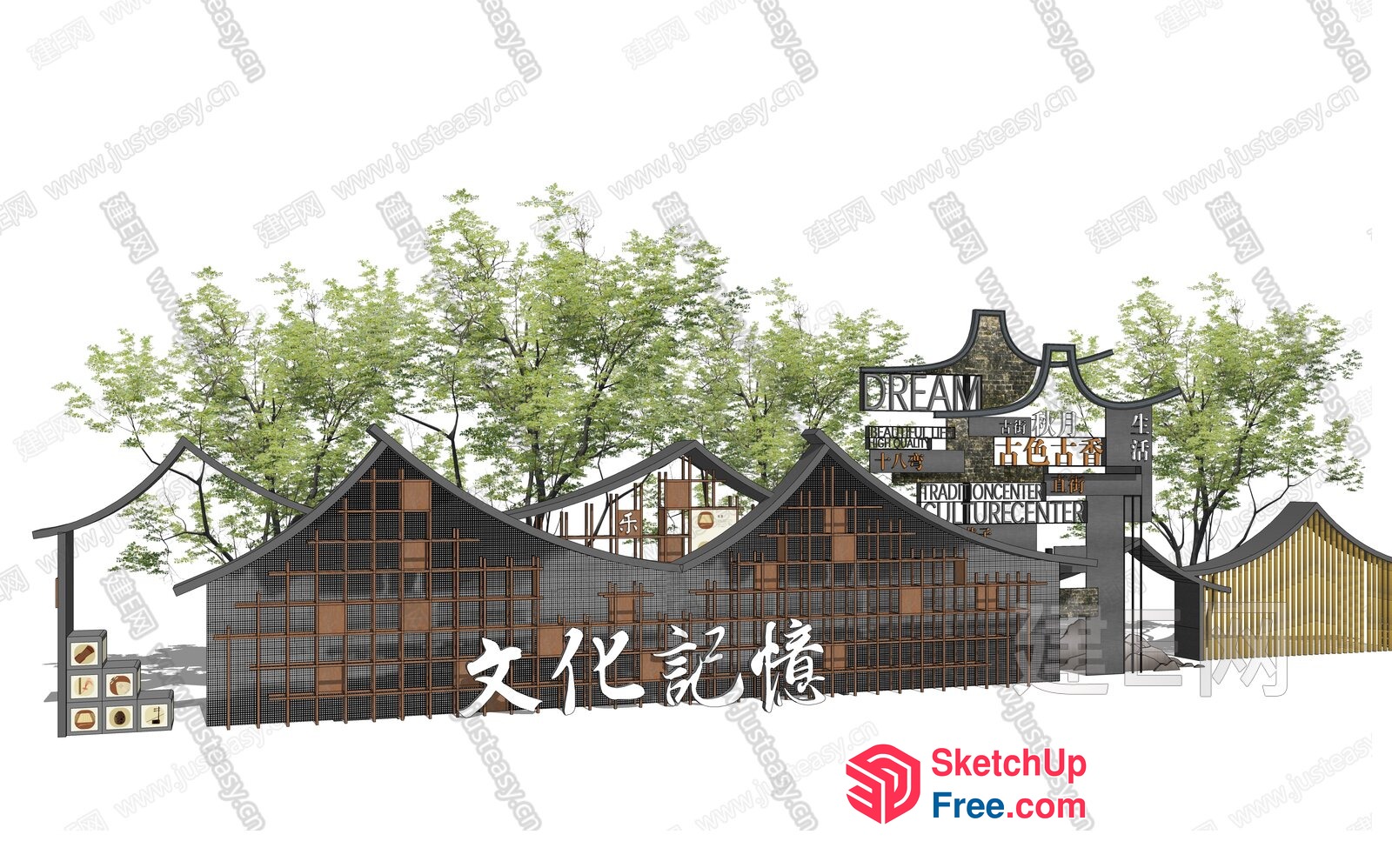 Asian-Inspired Exterior Decor 3D SketchUp File
