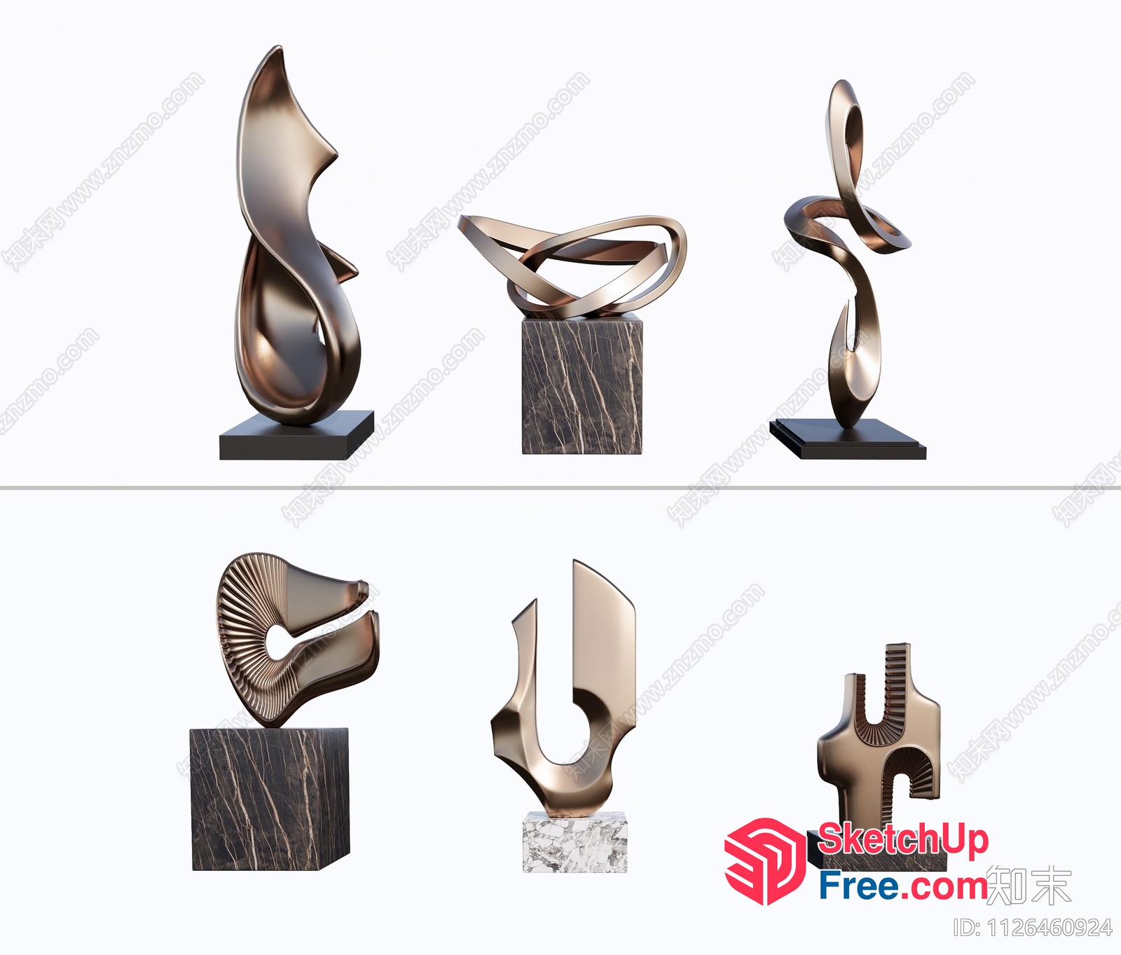 Abstract Metal Art Sculptures 3D SketchUp File