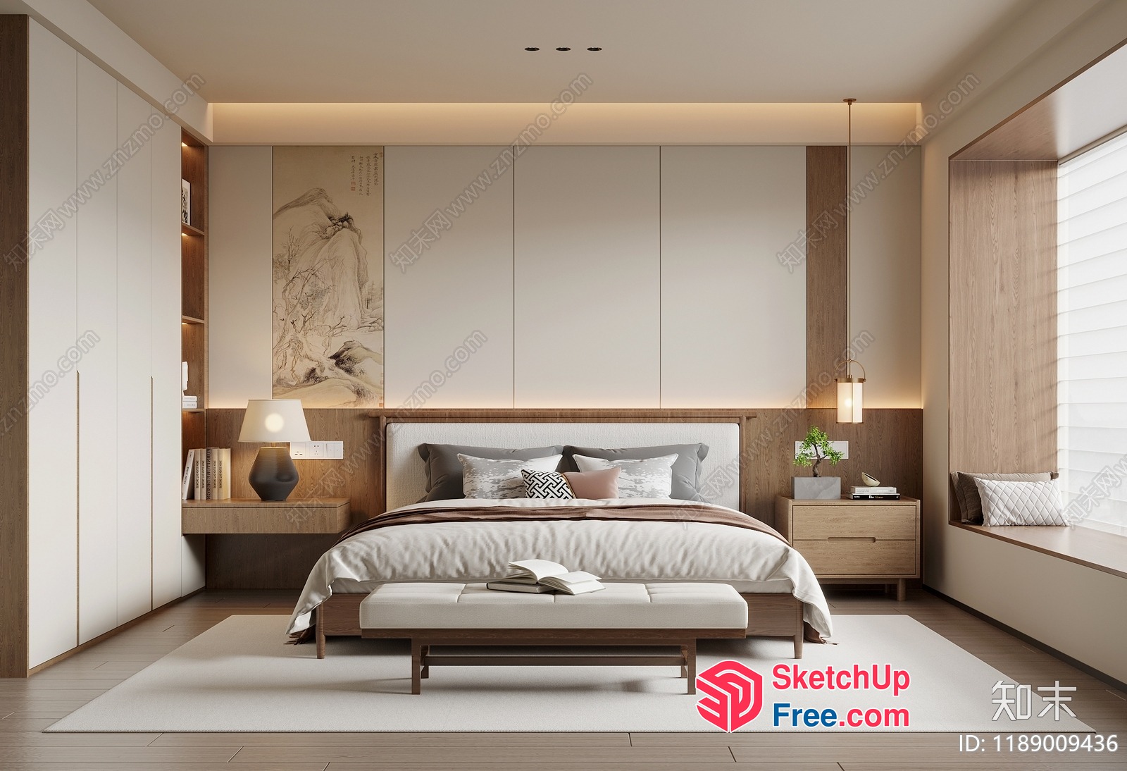 Modern Minimalist Bedroom Design With Sleek Furniture 3D SketchUp File