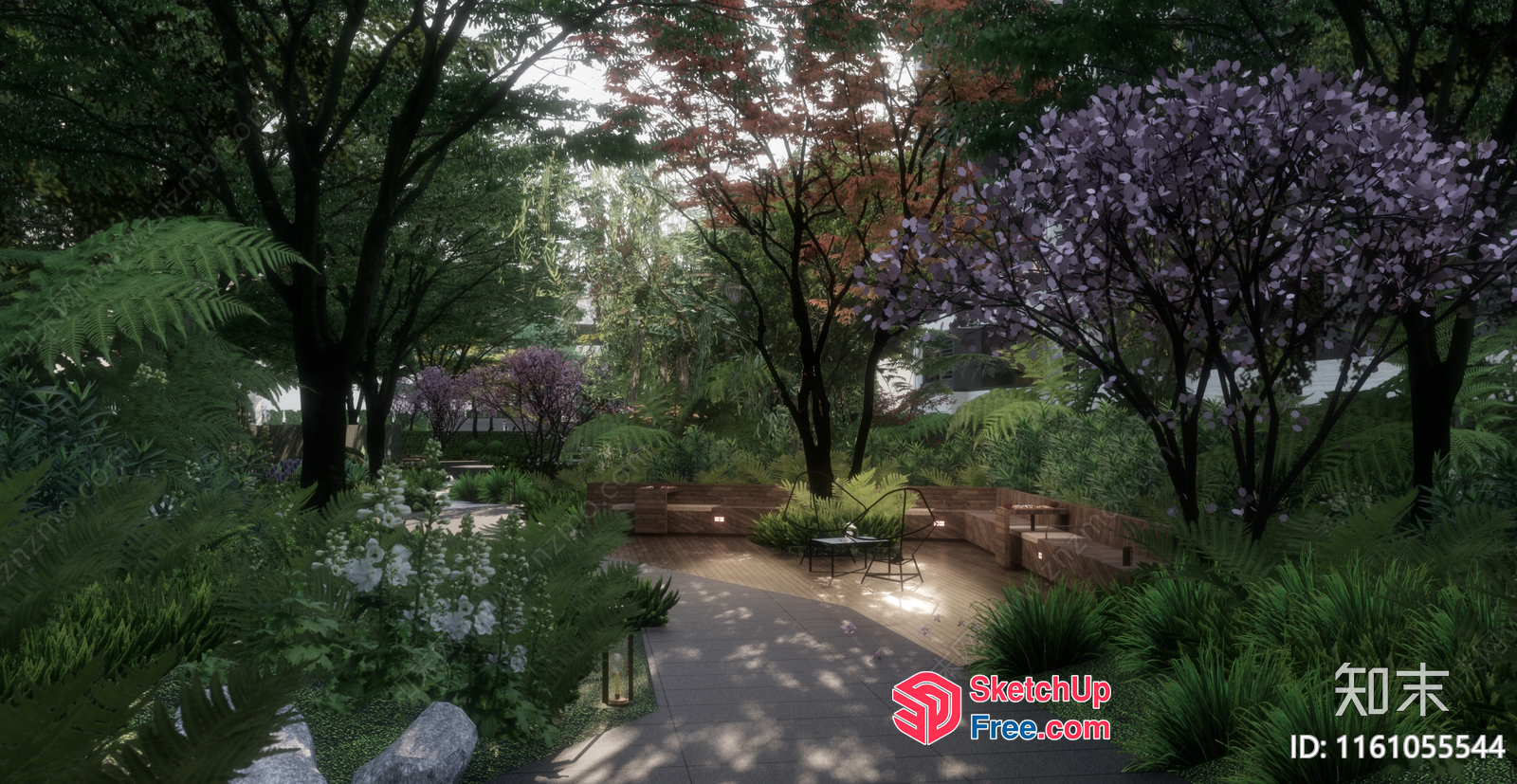 Serene Japanese-Inspired Outdoor Oasis 3D SketchUp File
