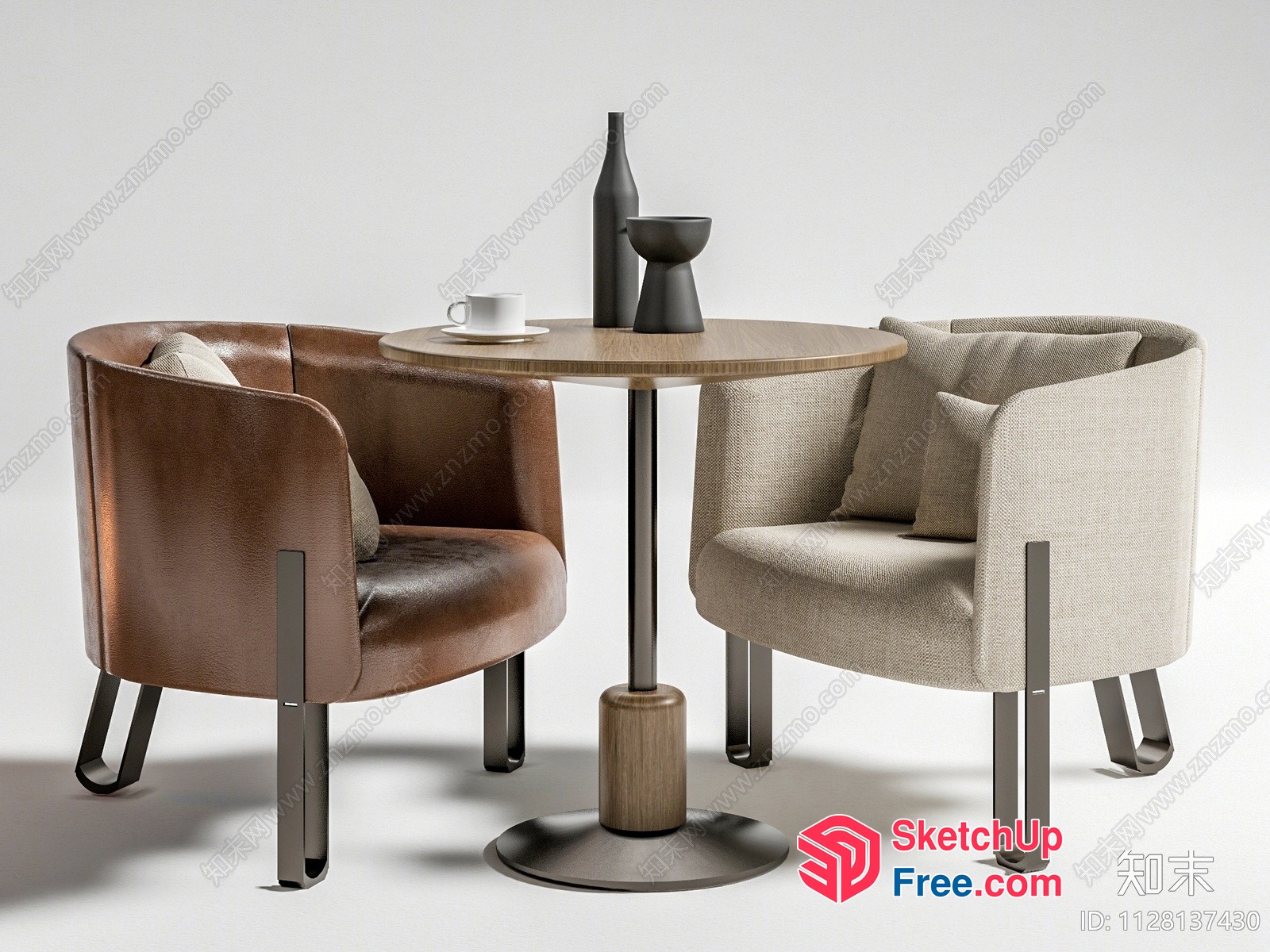 Two Chairs And A Table 3D SketchUp File
