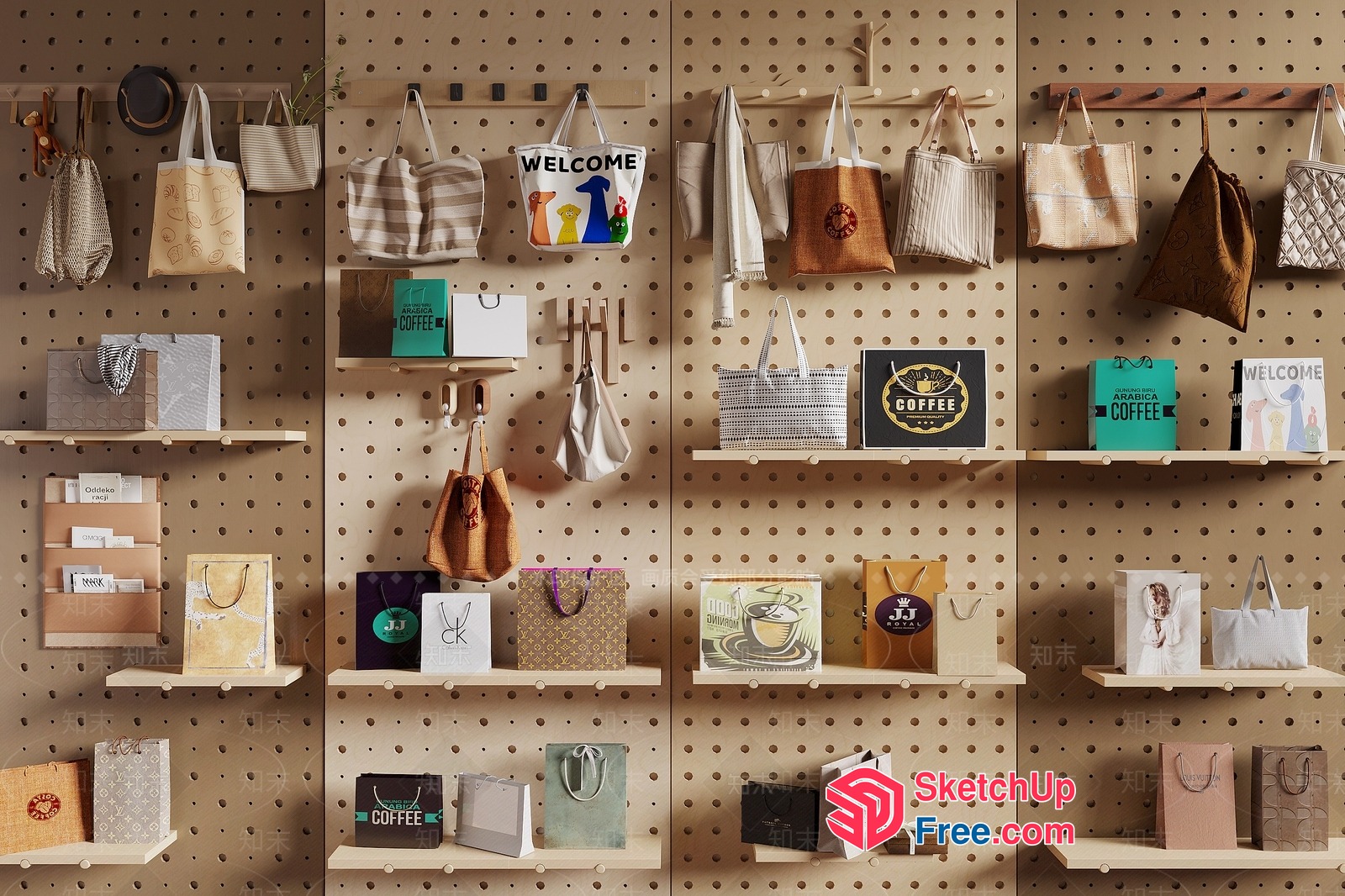Coffee Shop Display Wall 3D SketchUp File
