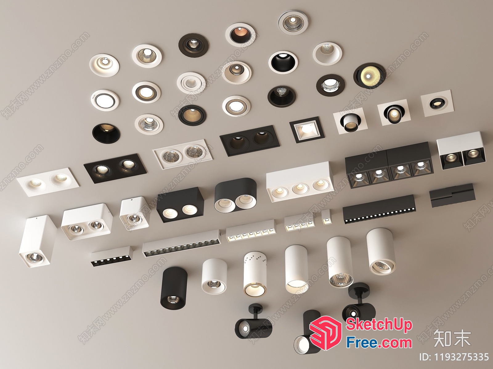 Ceiling Lighting Options 3D SketchUp File