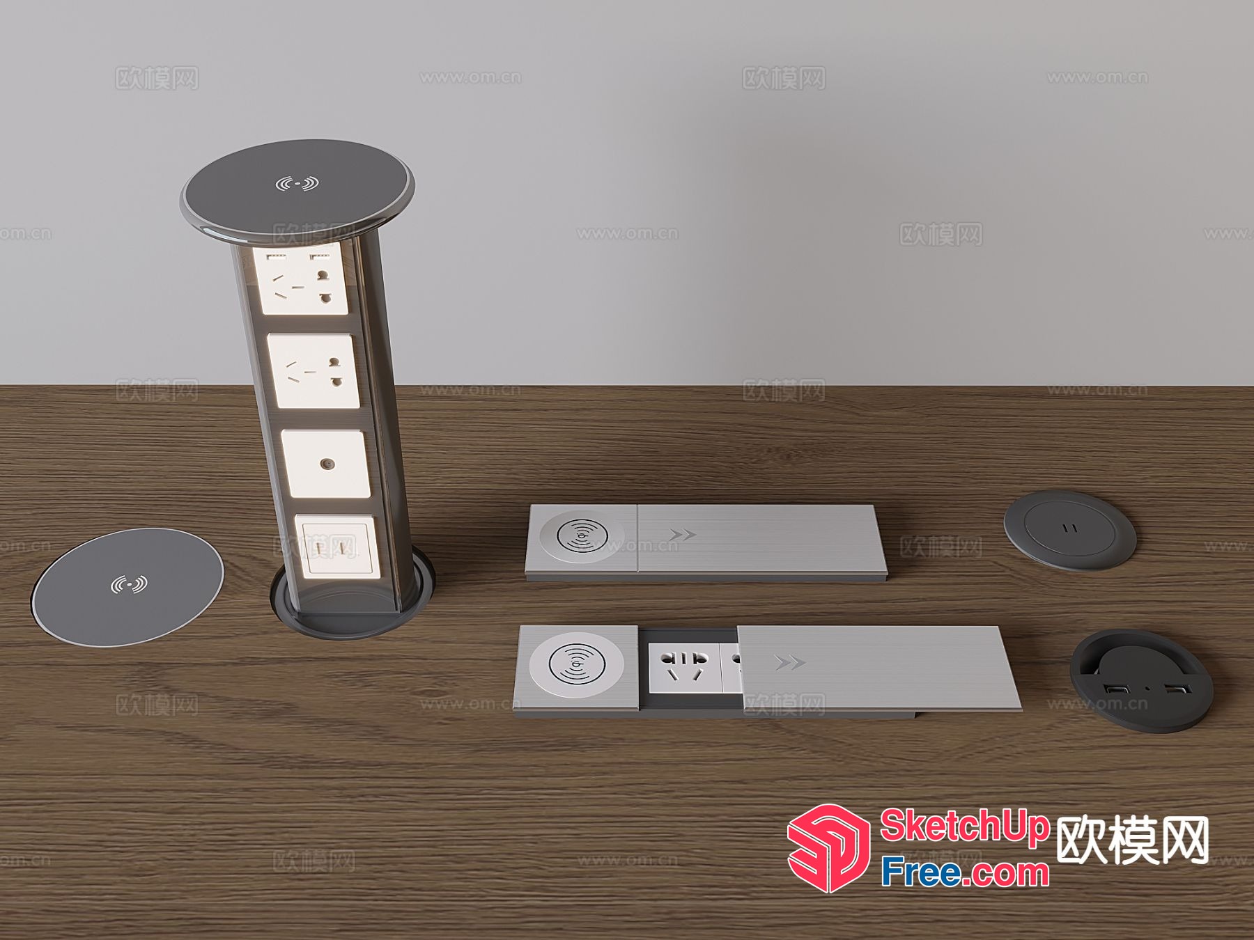 Modern Electrical Outlet And Usb Charging Station 3D SketchUp File