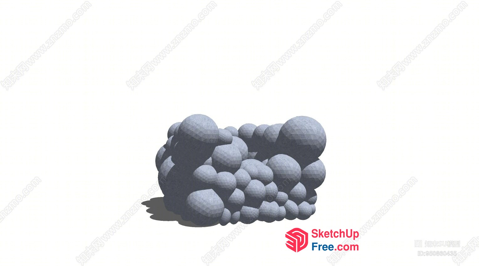 Clustered Gray Spheres 3D SketchUp File
