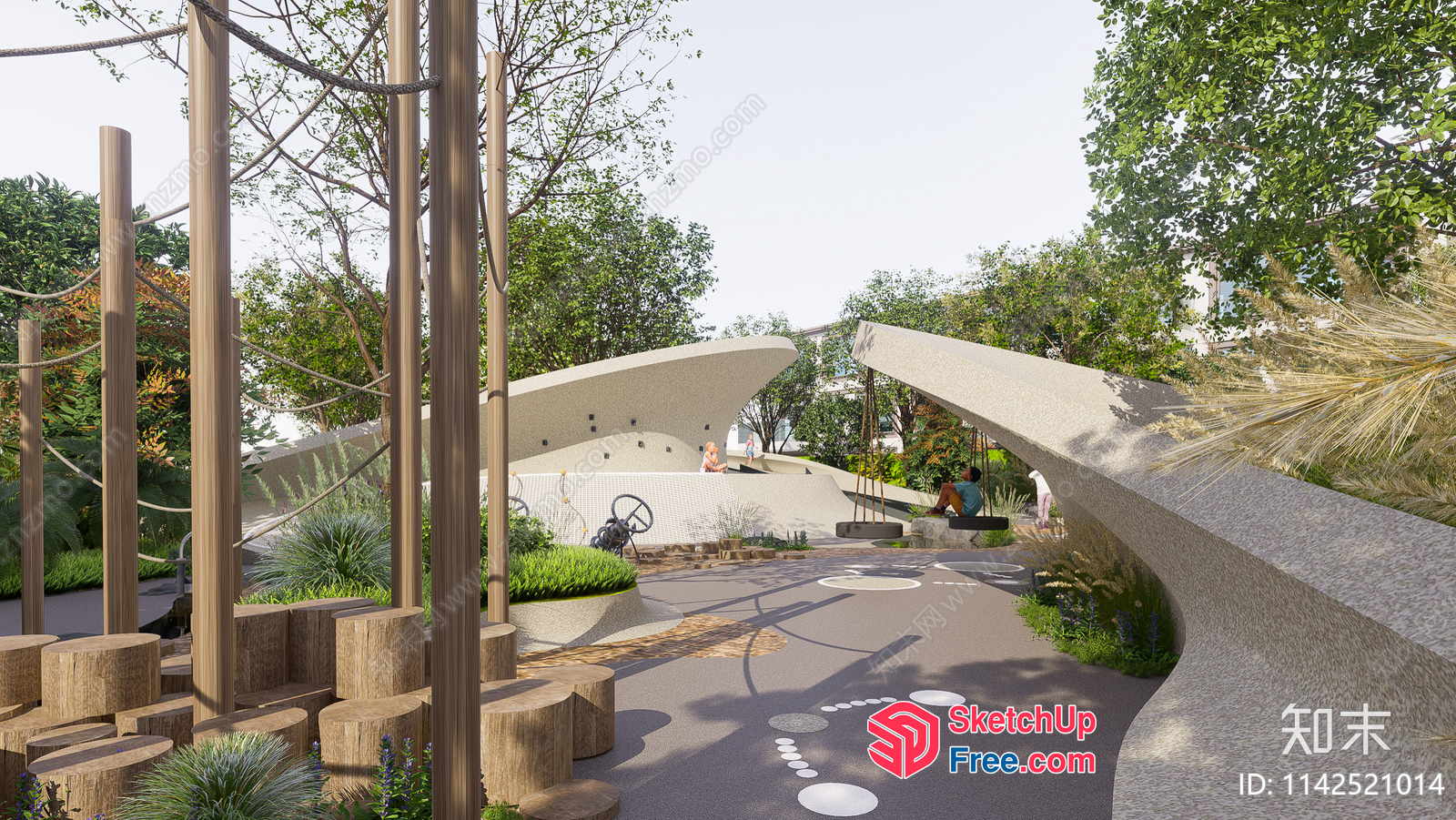 Serene Outdoor Space With Modern Design And Natural Elements 3D SketchUp File