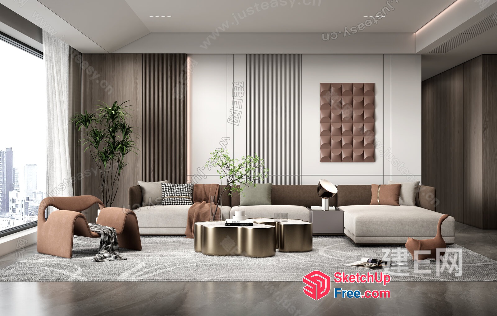 Minimalist Modern Living Room Interior 3D SketchUp File