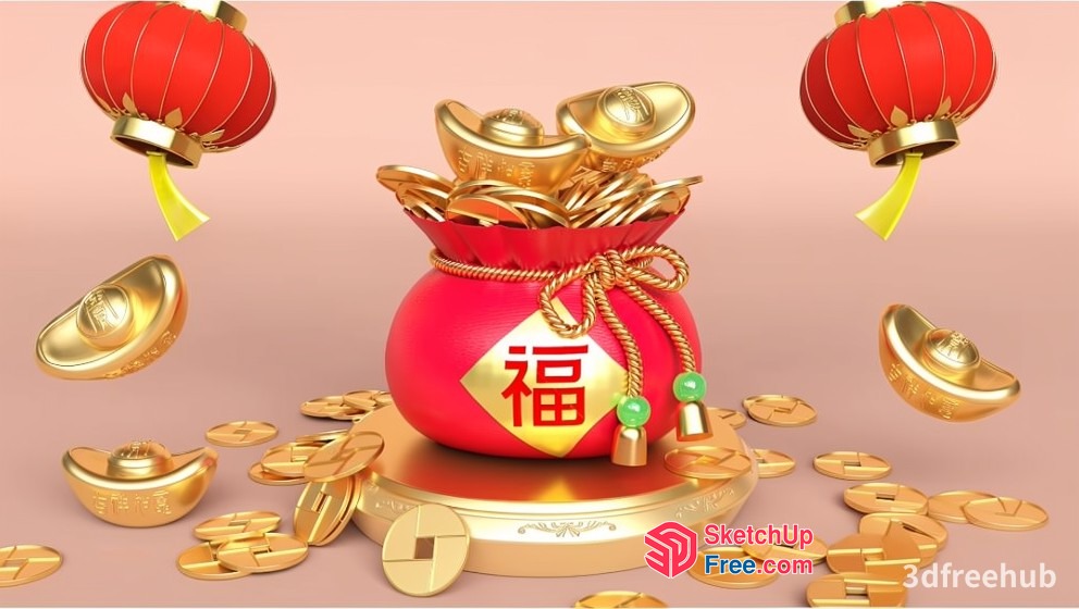 Wealthy Prosperity Scene 3D SketchUp File