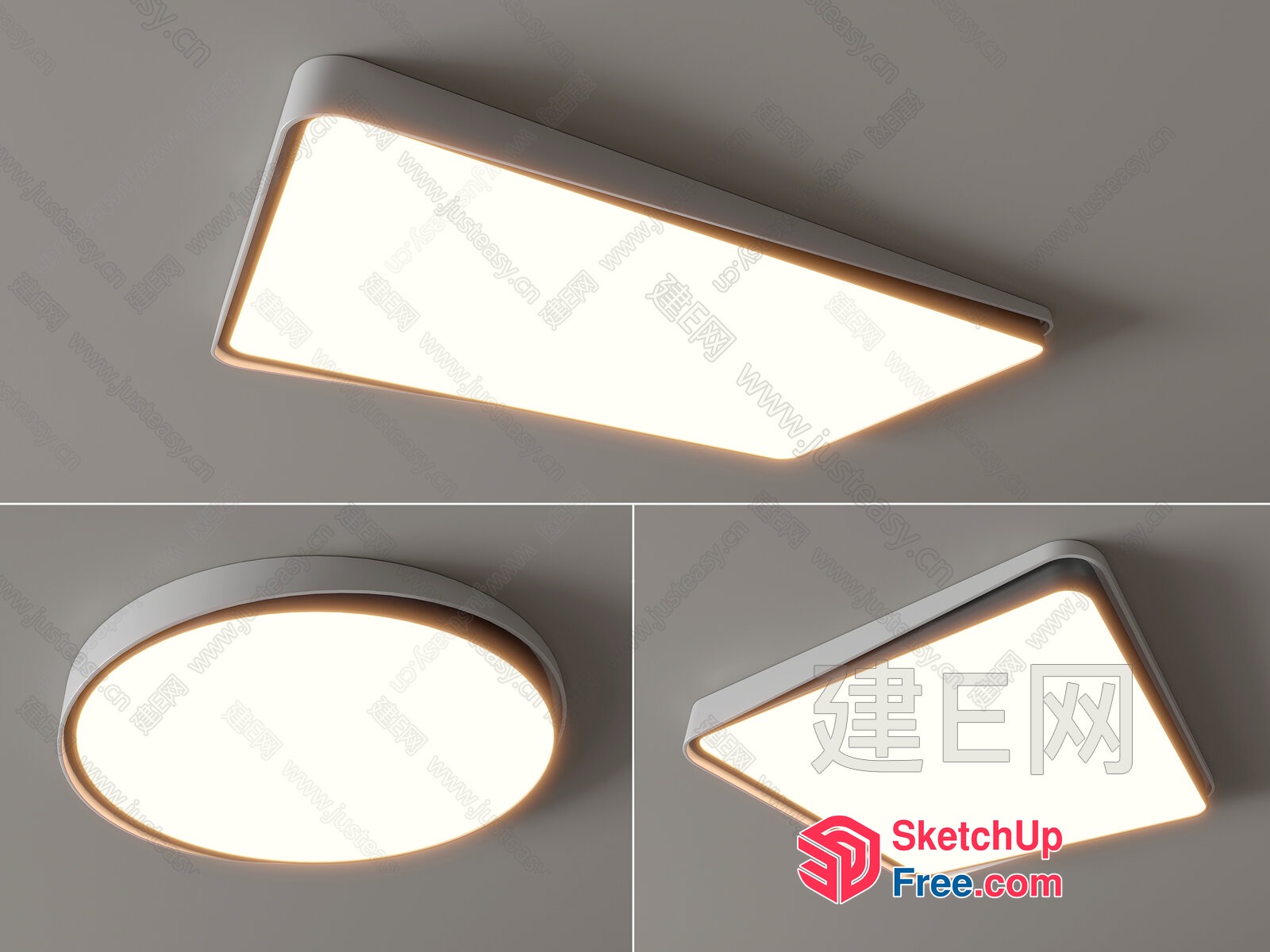 Modern Ceiling Lighting Fixture With Unique Shapes 3D SketchUp File
