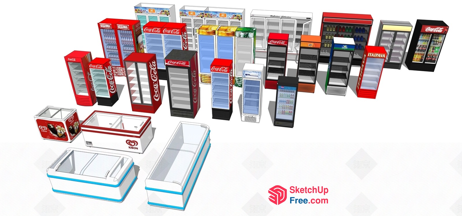 Coca-Cola Refrigerator Collection 3D SketchUp File