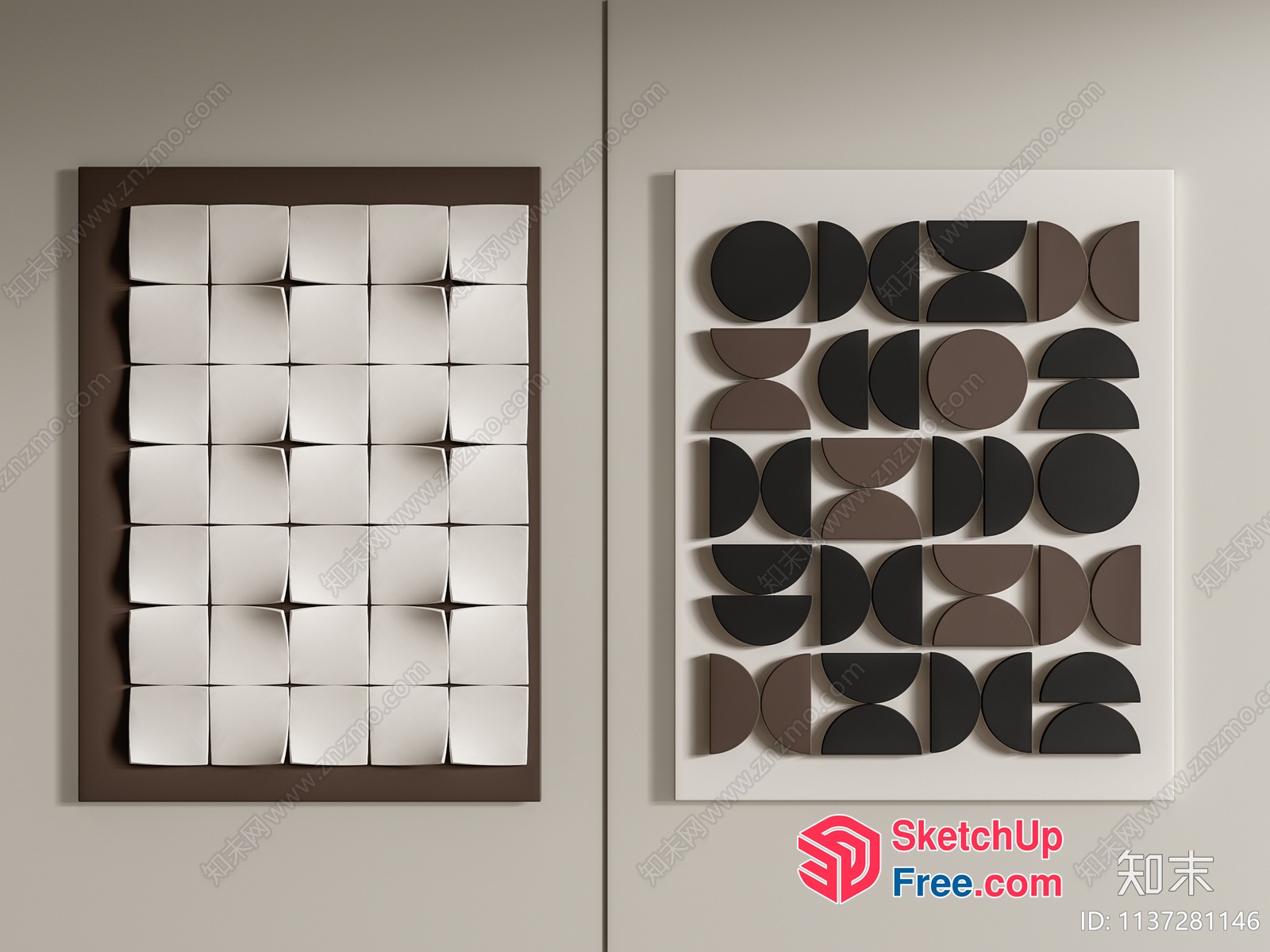 Modern Artwork Composition Of Geometric Shapes 3D SketchUp File