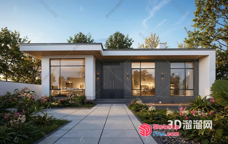 Modern Exterior House Design With Clean Lines And Minimalist Decor 3D SketchUp File
