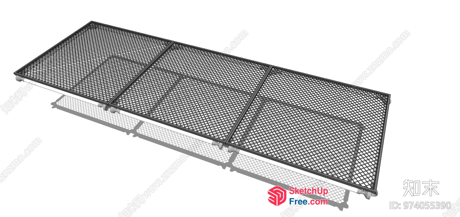 Metal Railing With Lattice Pattern 3D SketchUp File