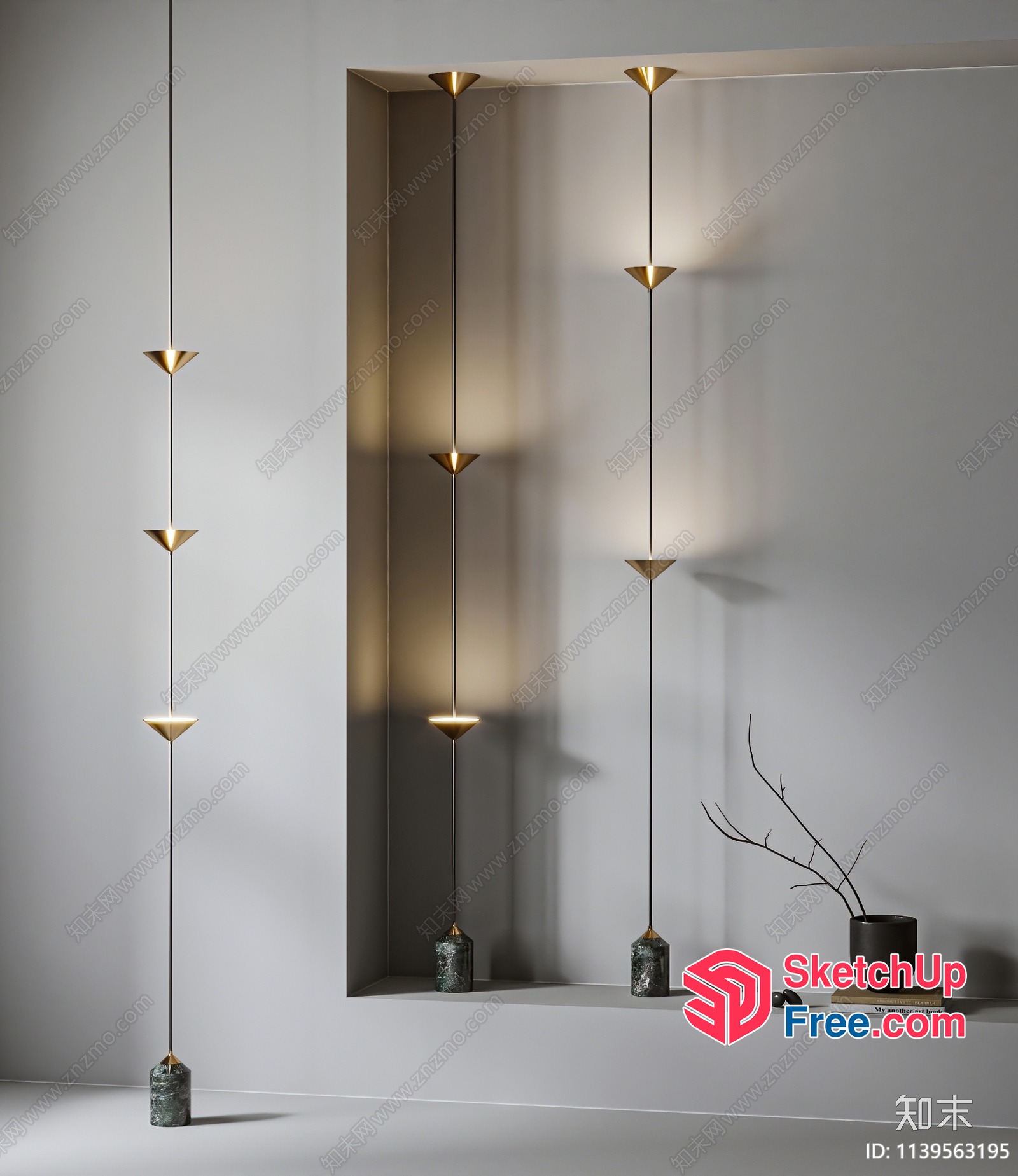 Modern Hanging Light Fixtures In A Sleek, Minimalist Style 3D SketchUp File