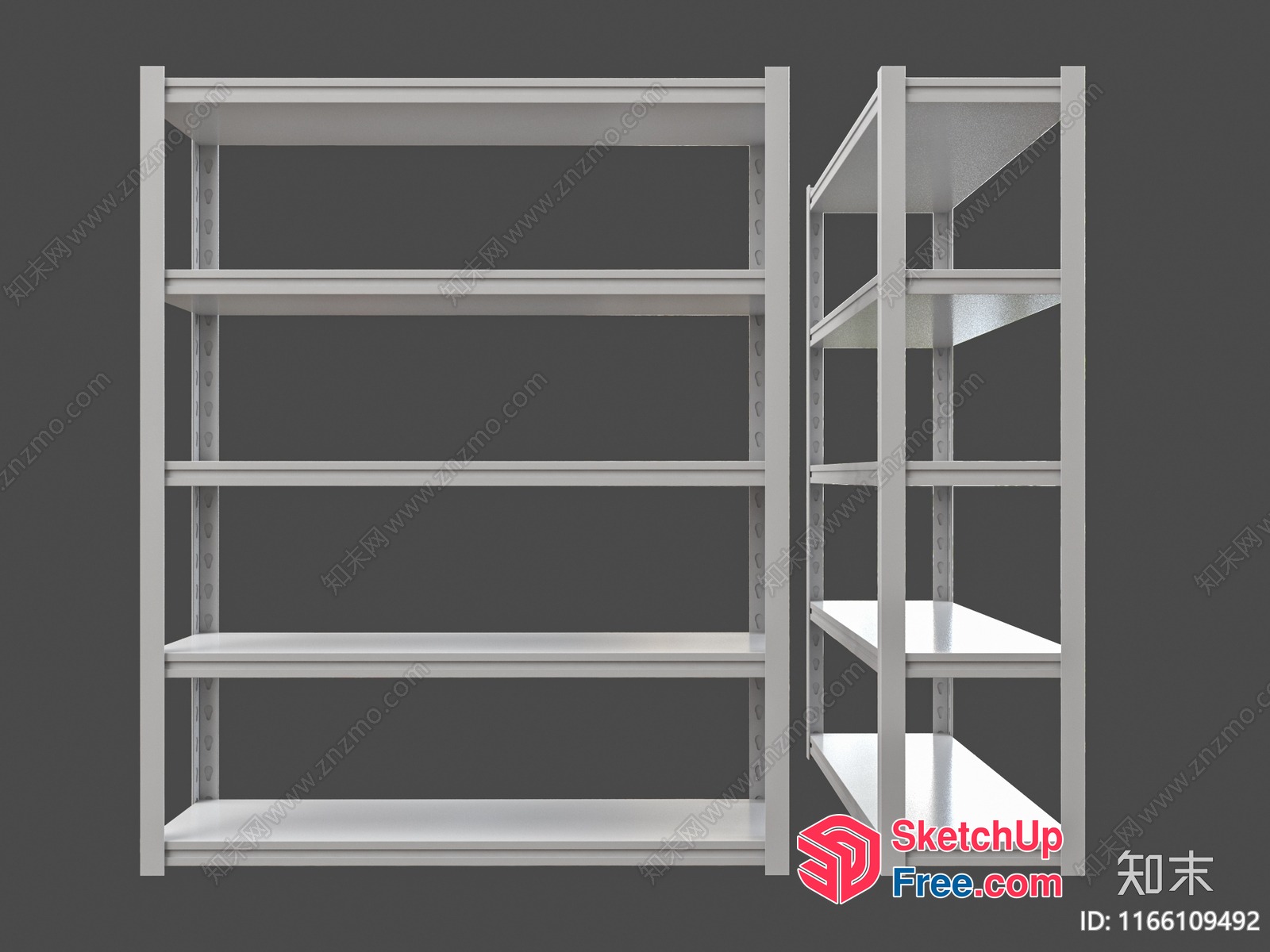 White Shelving Unit 3D SketchUp File
