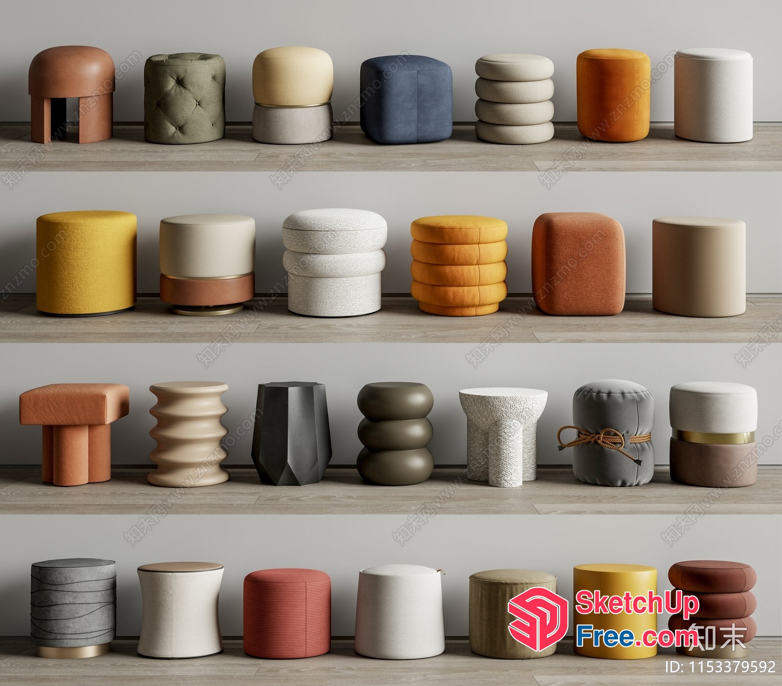 Colorful Modern Furniture Collection 3D SketchUp File