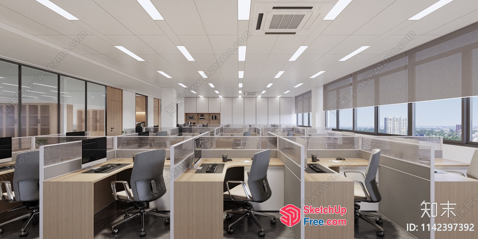 Modern Office Space With Minimalist Decor 3D SketchUp File