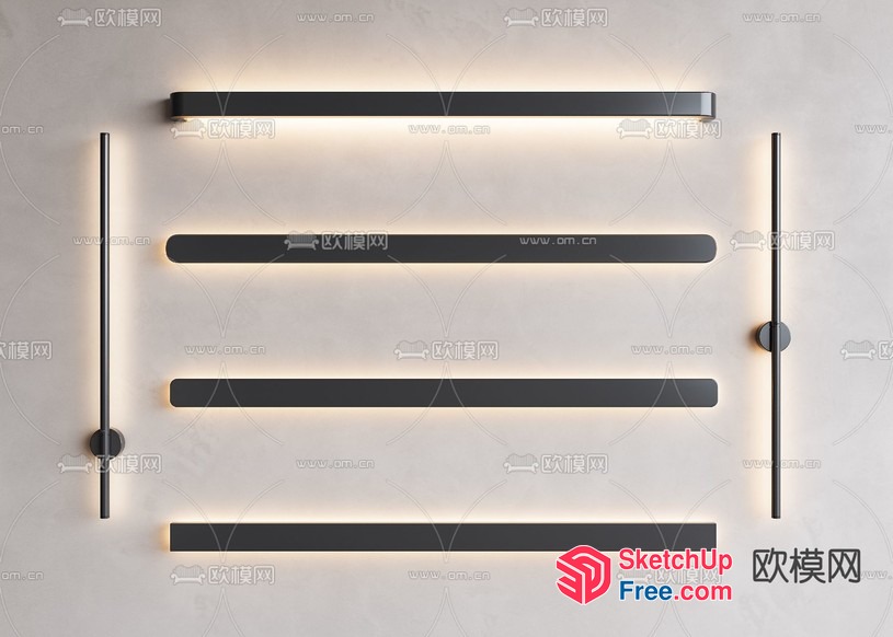 Modern Minimalist Wall Sconces 3D SketchUp File