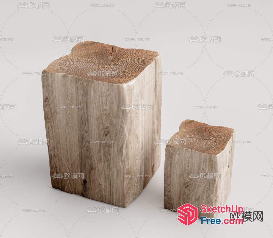 Large And Small Wooden Blocks 3D SketchUp File
