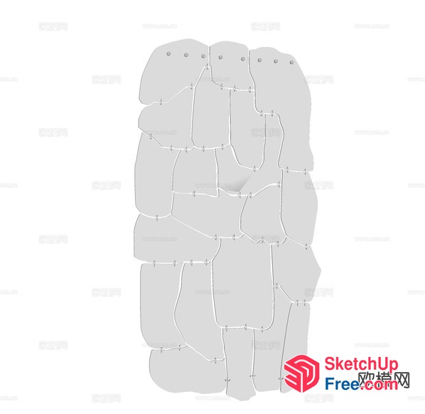 Grey Tiled Wall Design 3D SketchUp File