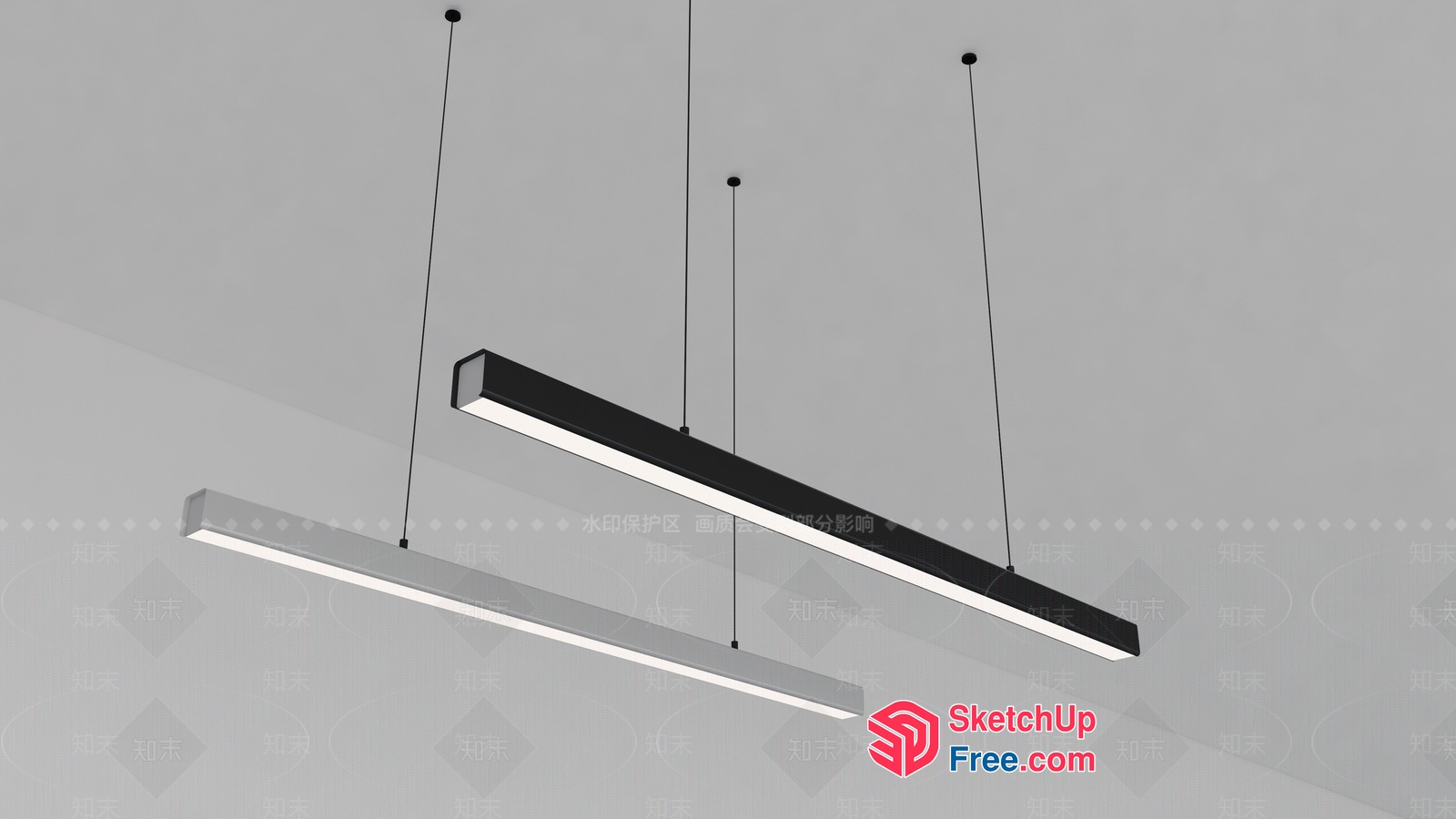 Modern Minimalist Hanging Light Fixtures 3D SketchUp File