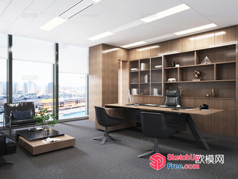 Modern Office Space With A Stunning View 3D SketchUp File