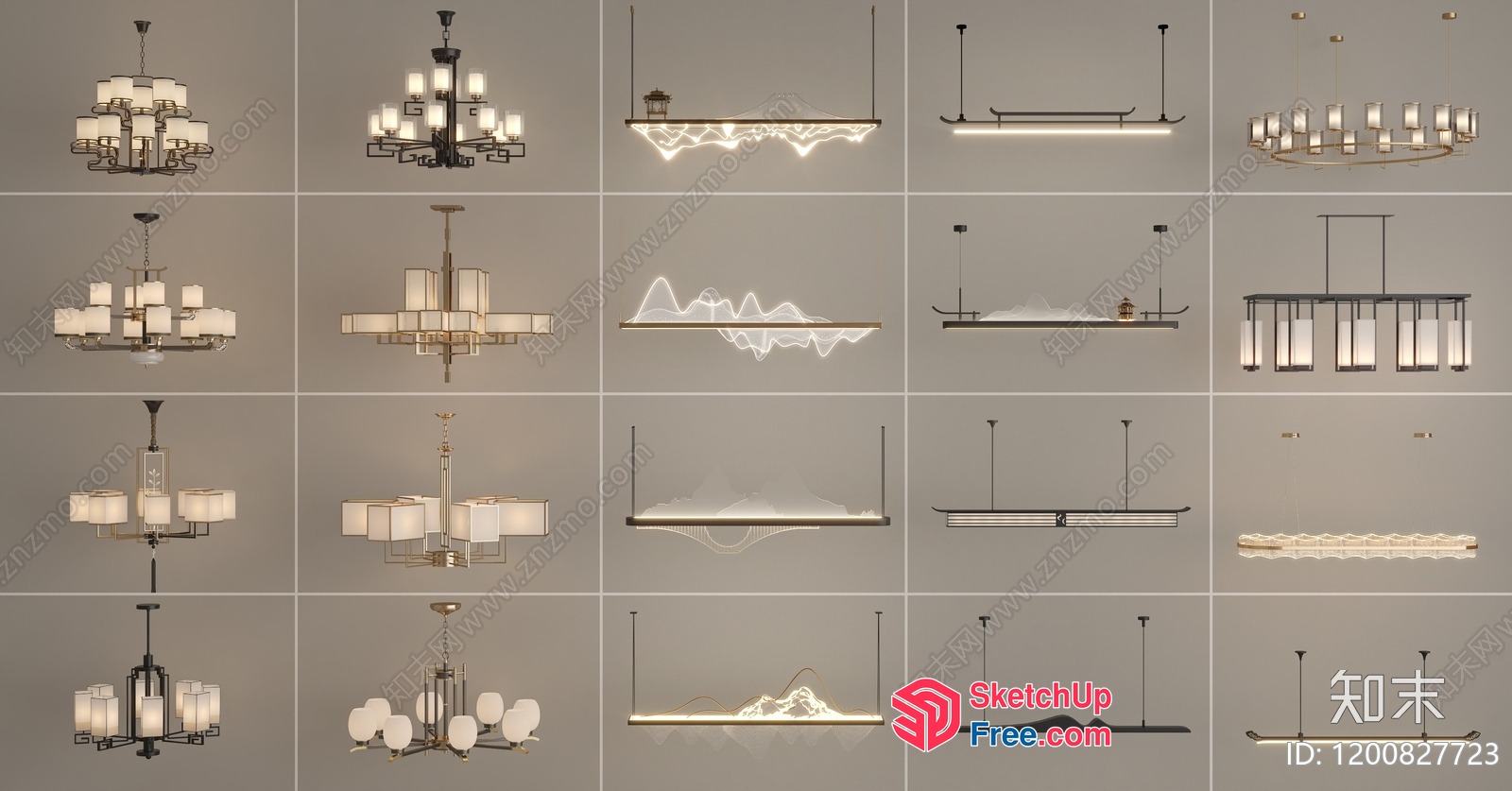 Elegant Chandeliers And Lighting Fixtures 3D SketchUp File
