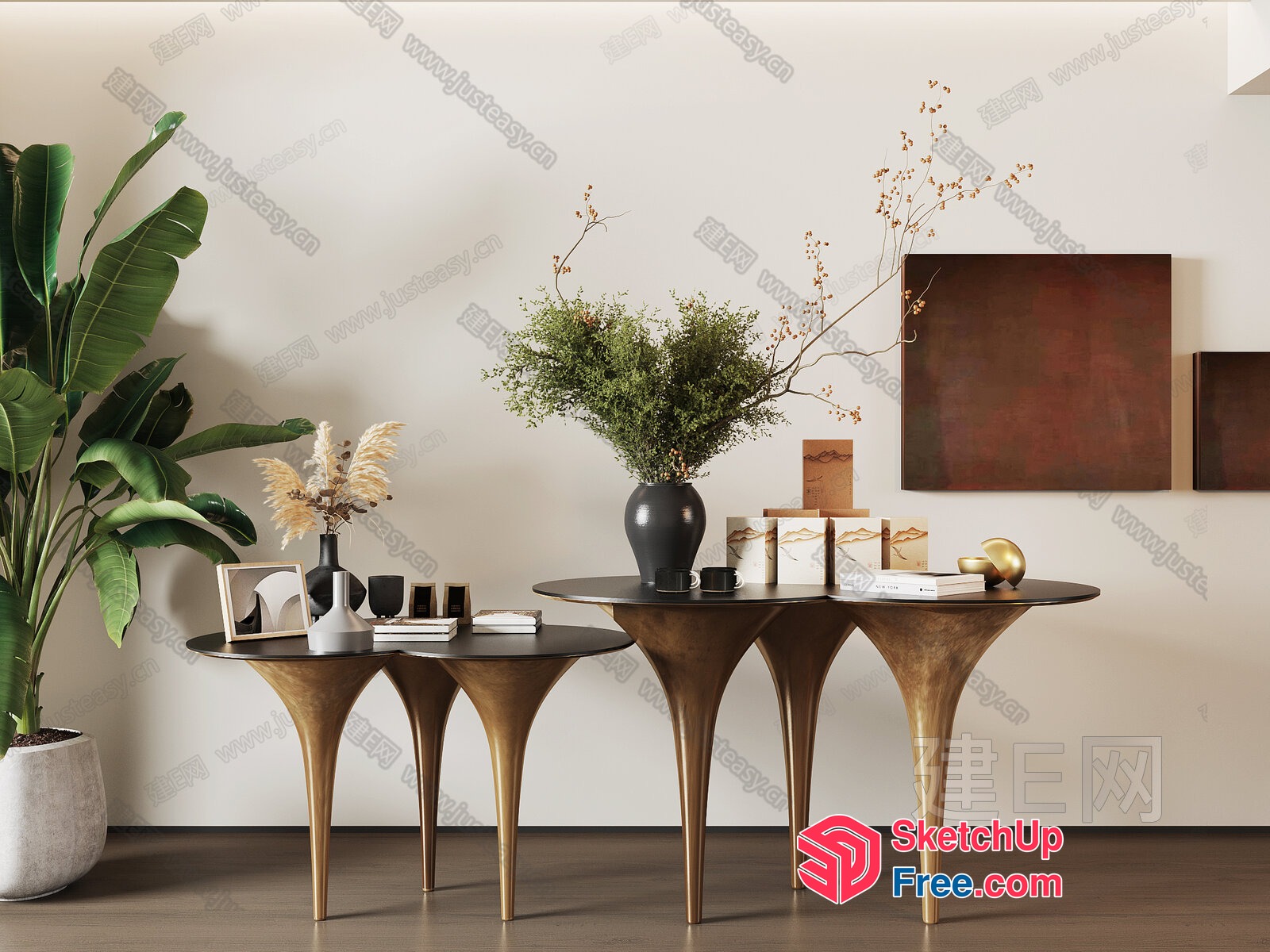 Elegant Modern Furniture With Decorative Elements 3D SketchUp File