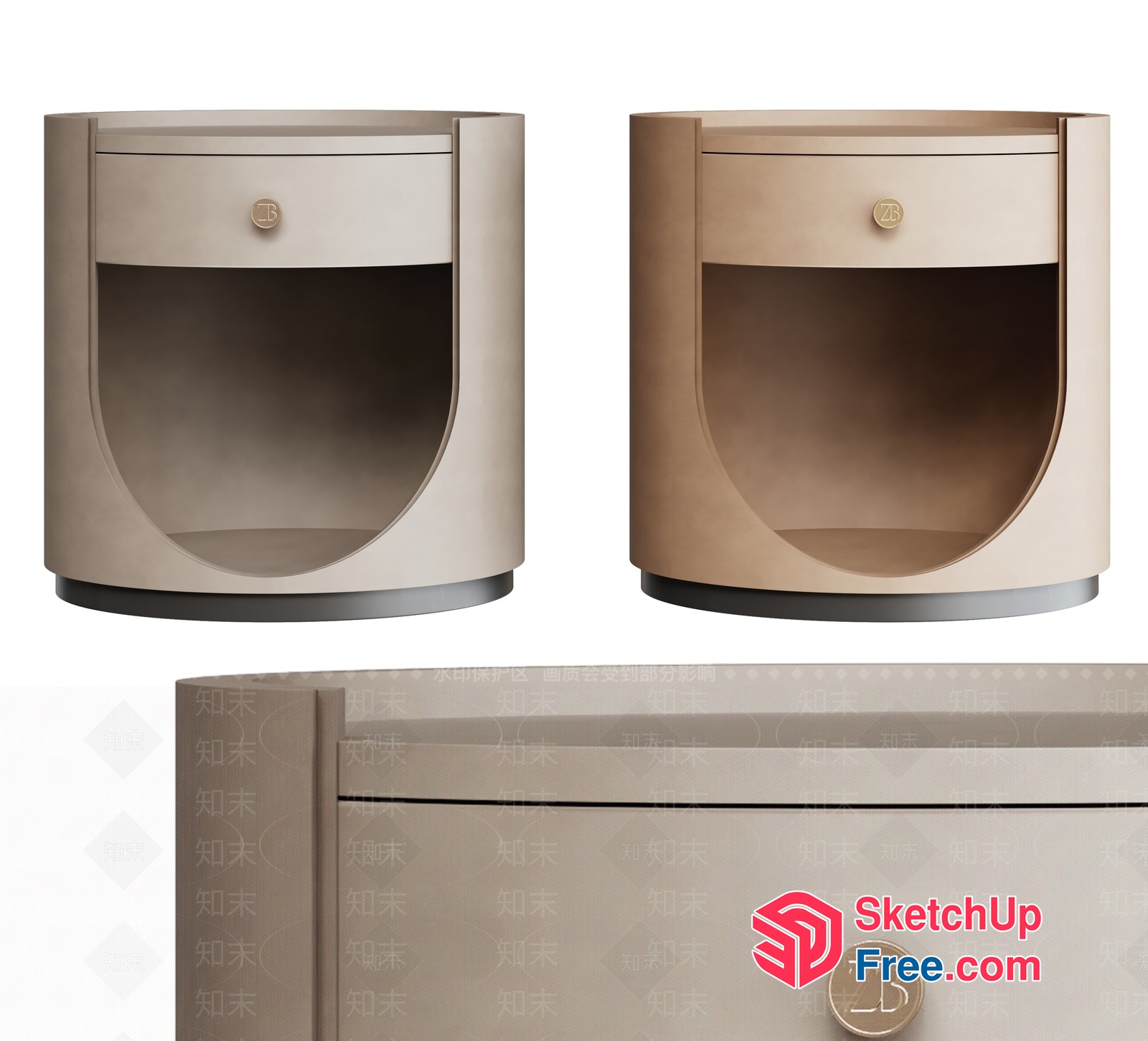 Round-Topped Furniture With Decorative Knobs 3D SketchUp File