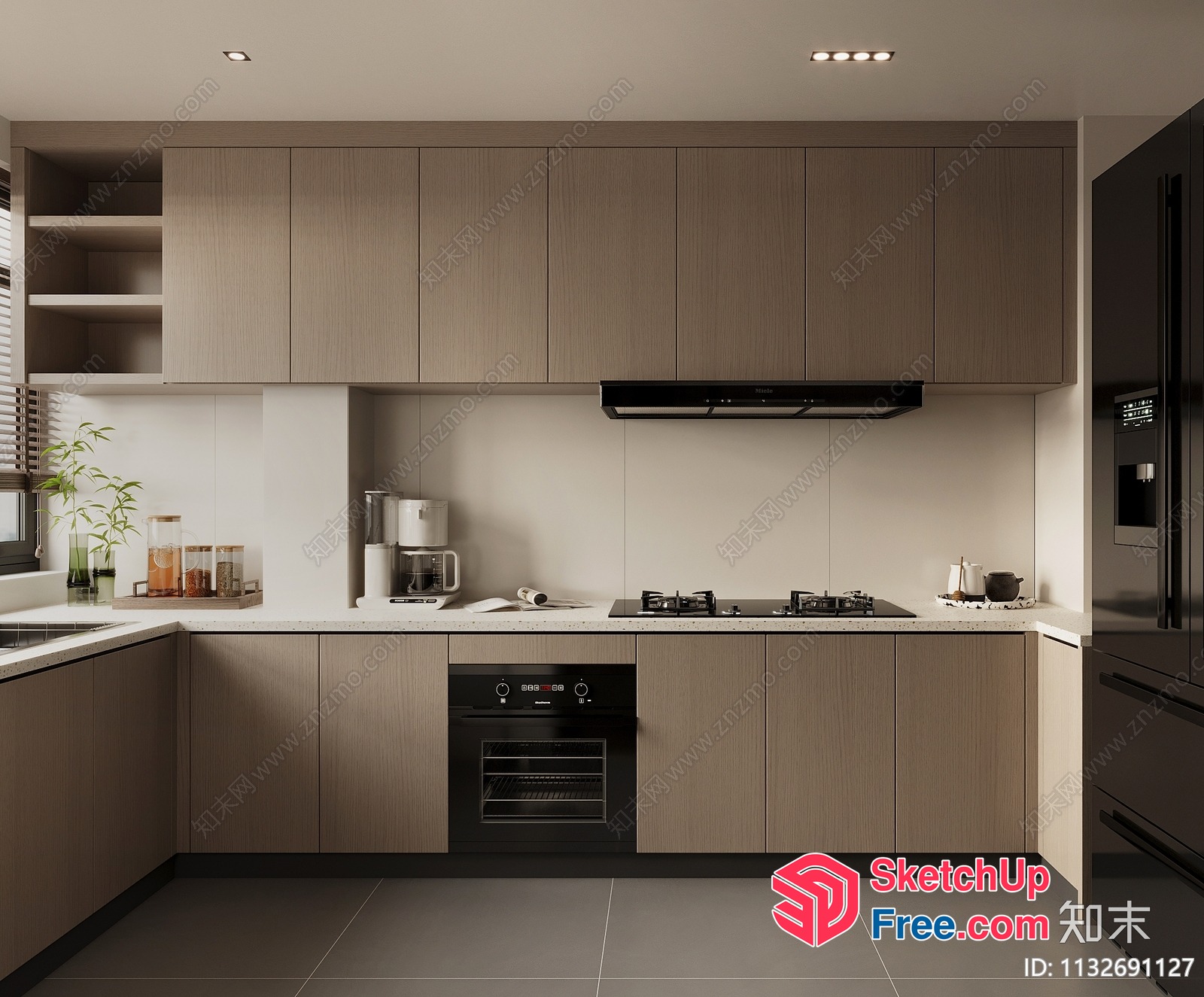 Modern Kitchen Interior With Sleek Cabinets And Countertops 3D SketchUp File