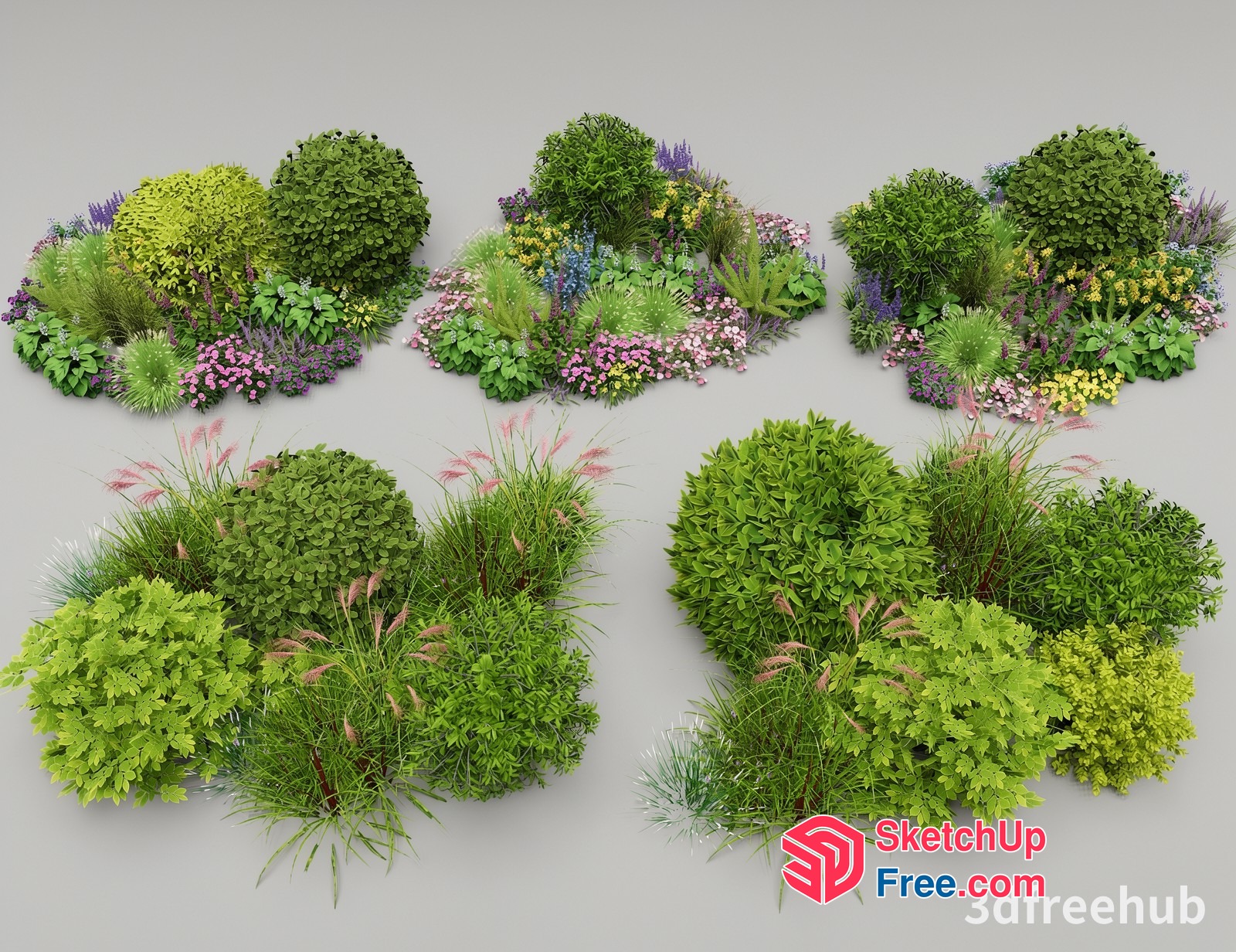 Colorful 3D Grassland Scenery 3D SketchUp File
