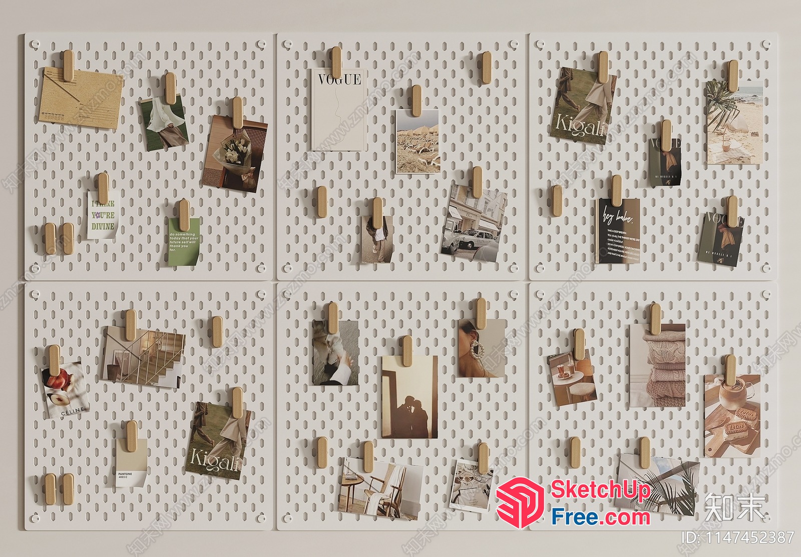 Modern Decorative Pegboard Display 3D SketchUp File