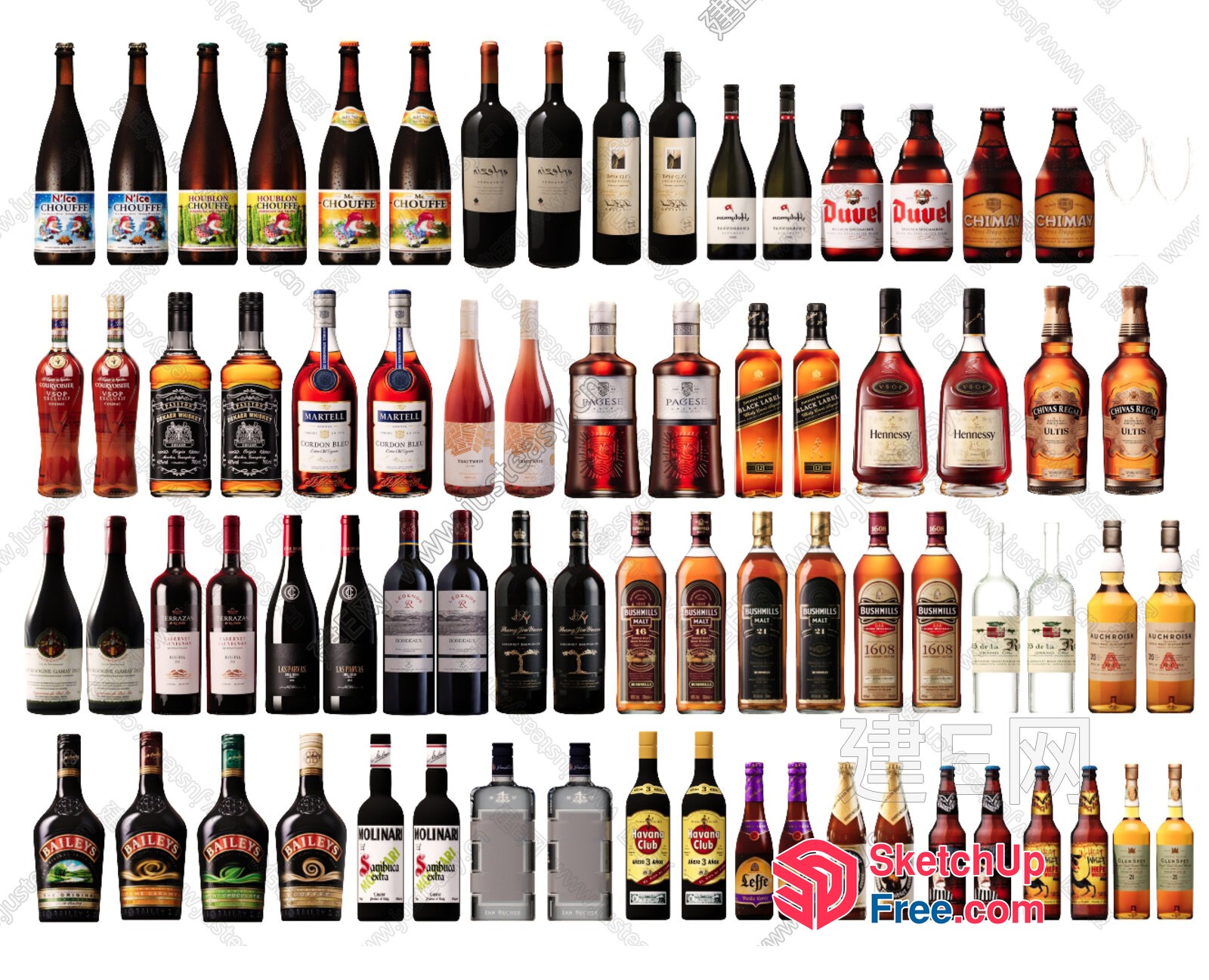 Alcoholic Beverages Collection 3D SketchUp File