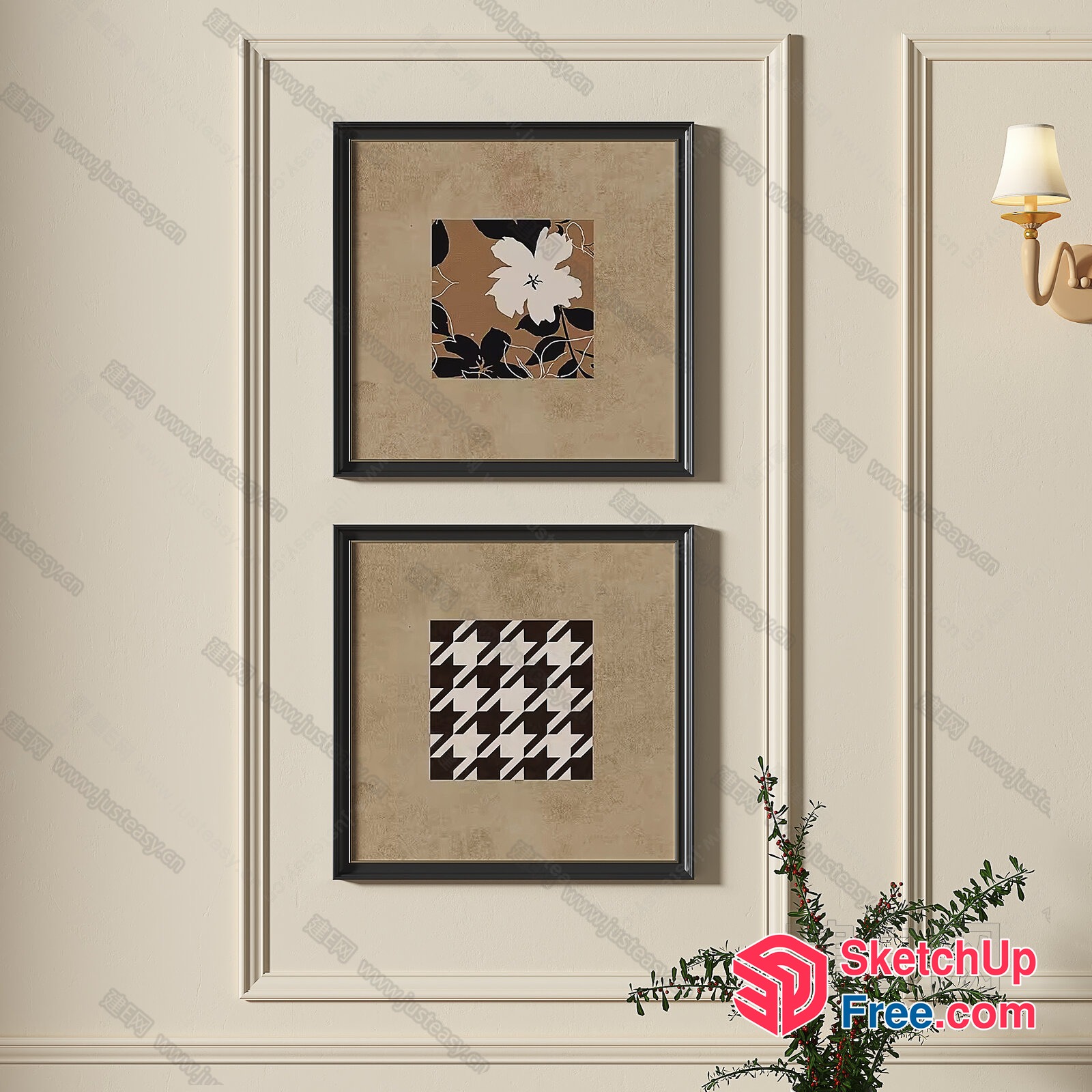 Two Framed Art Pieces In A Classic Style 3D SketchUp File