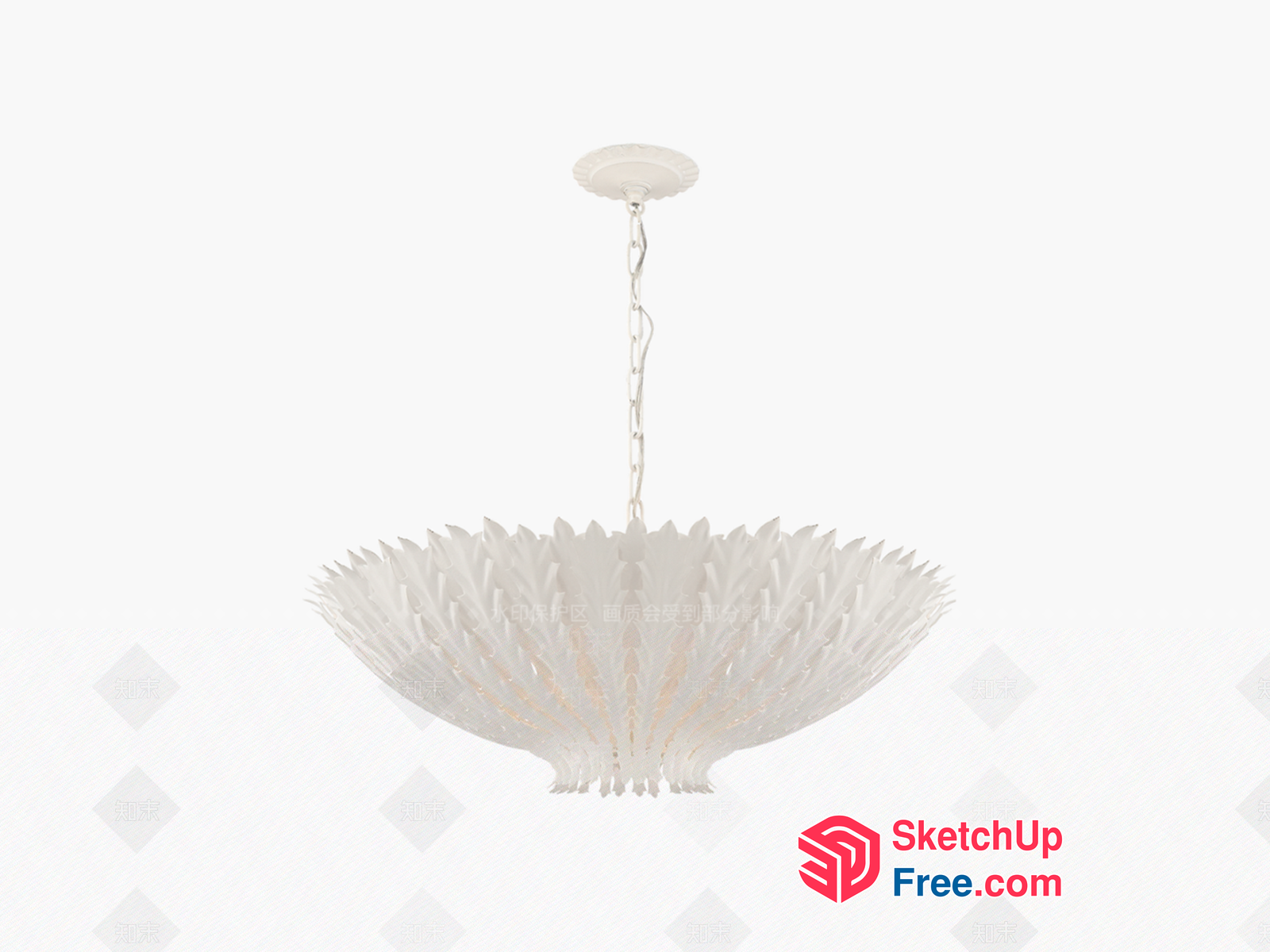 Elegant White Floral Chandelier 3D SketchUp File