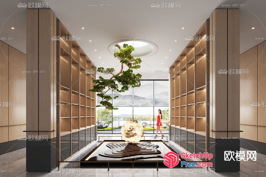 Elegant And Modern Asian-Inspired Interior 3D SketchUp File