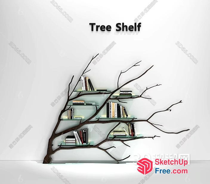 Bookcase Tree Branches 3D SketchUp File