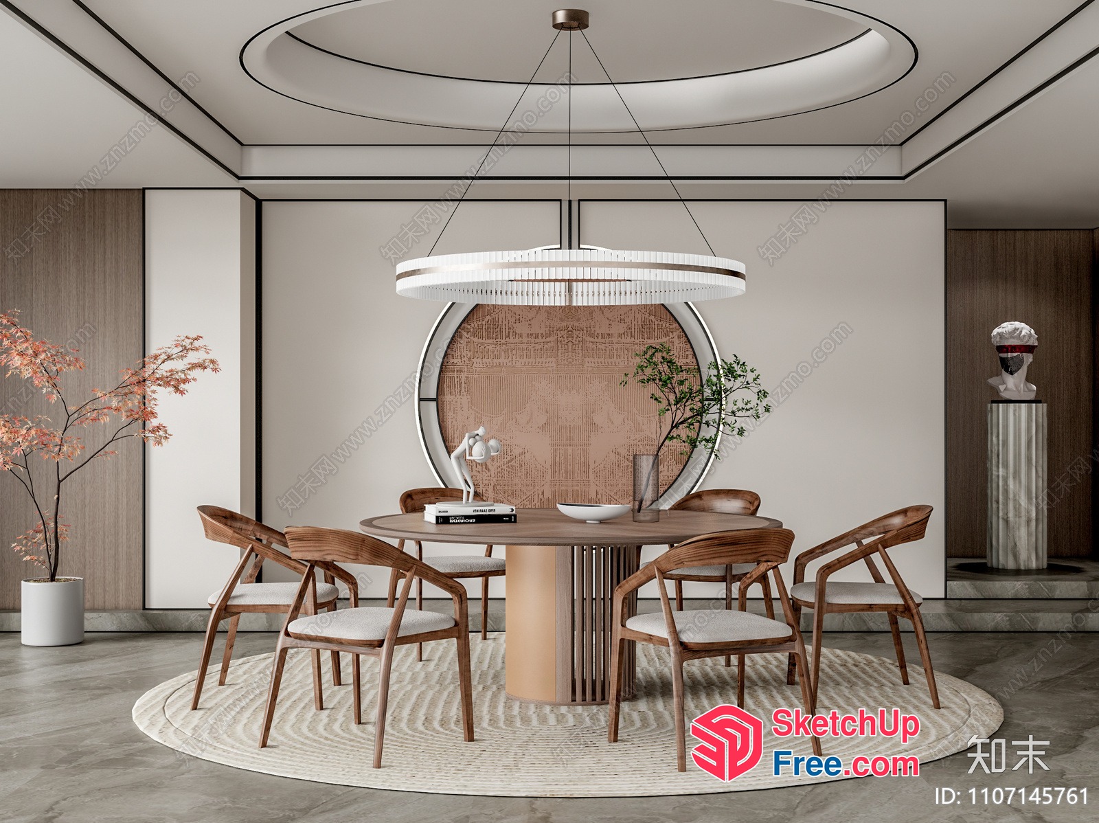 Elegant And Modern Dining Room Interior 3D SketchUp File
