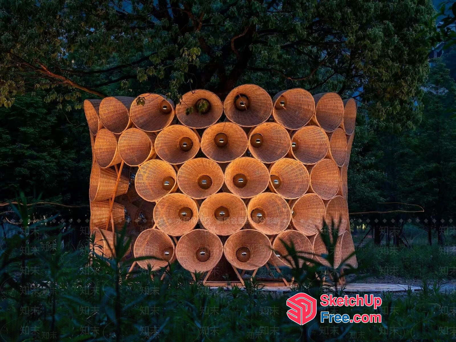 Exotic Rattan Hut Structure 3D SketchUp File