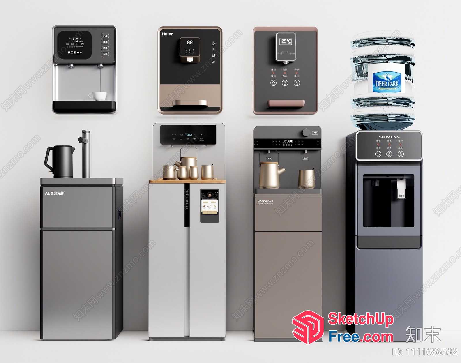 Modern Office Water Dispenser Collection 3D SketchUp File